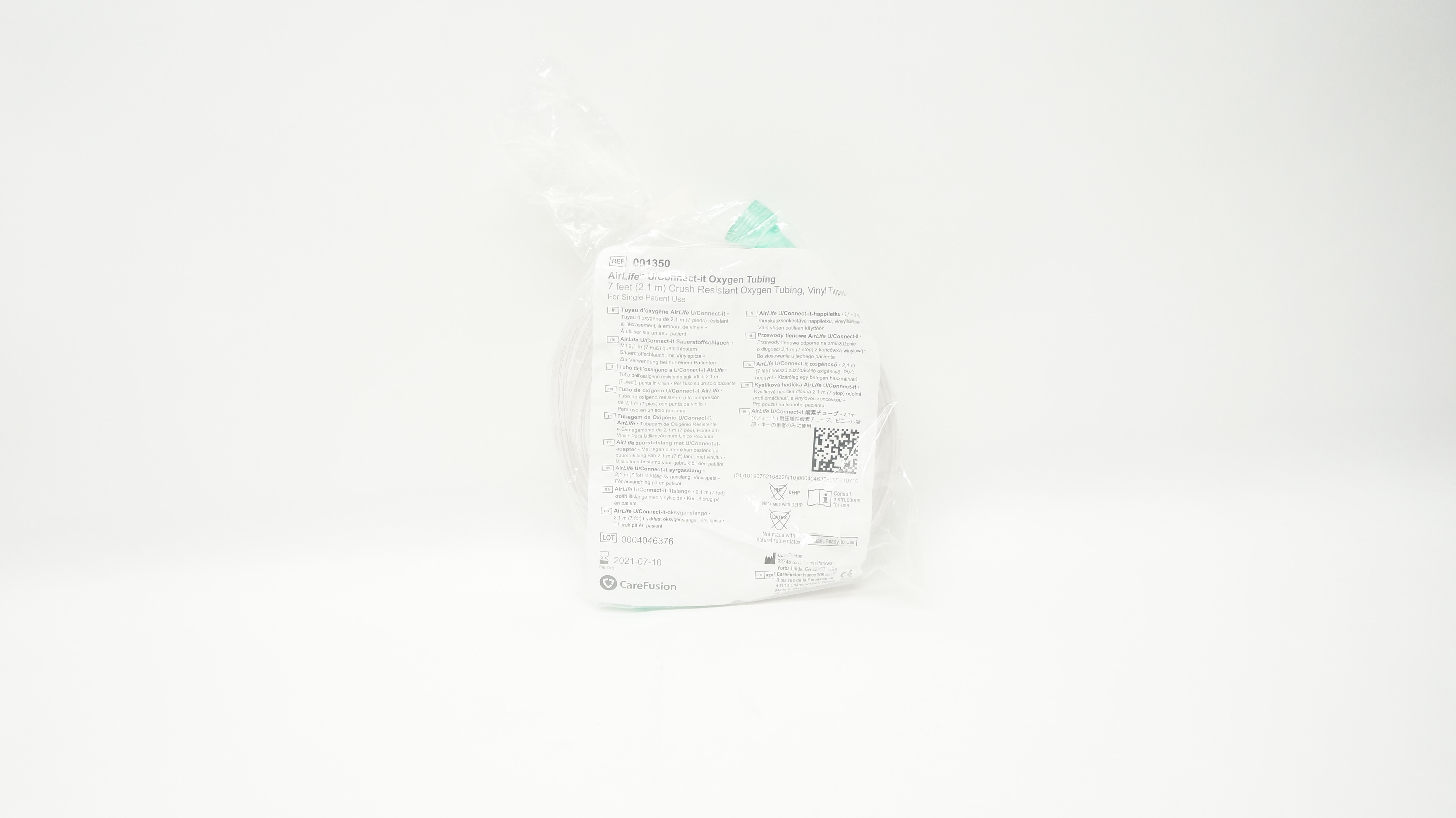 CareFusion 001350 AirLife U/Connect-it Crush Resistant Oxygen Tubing 7feet (x)
