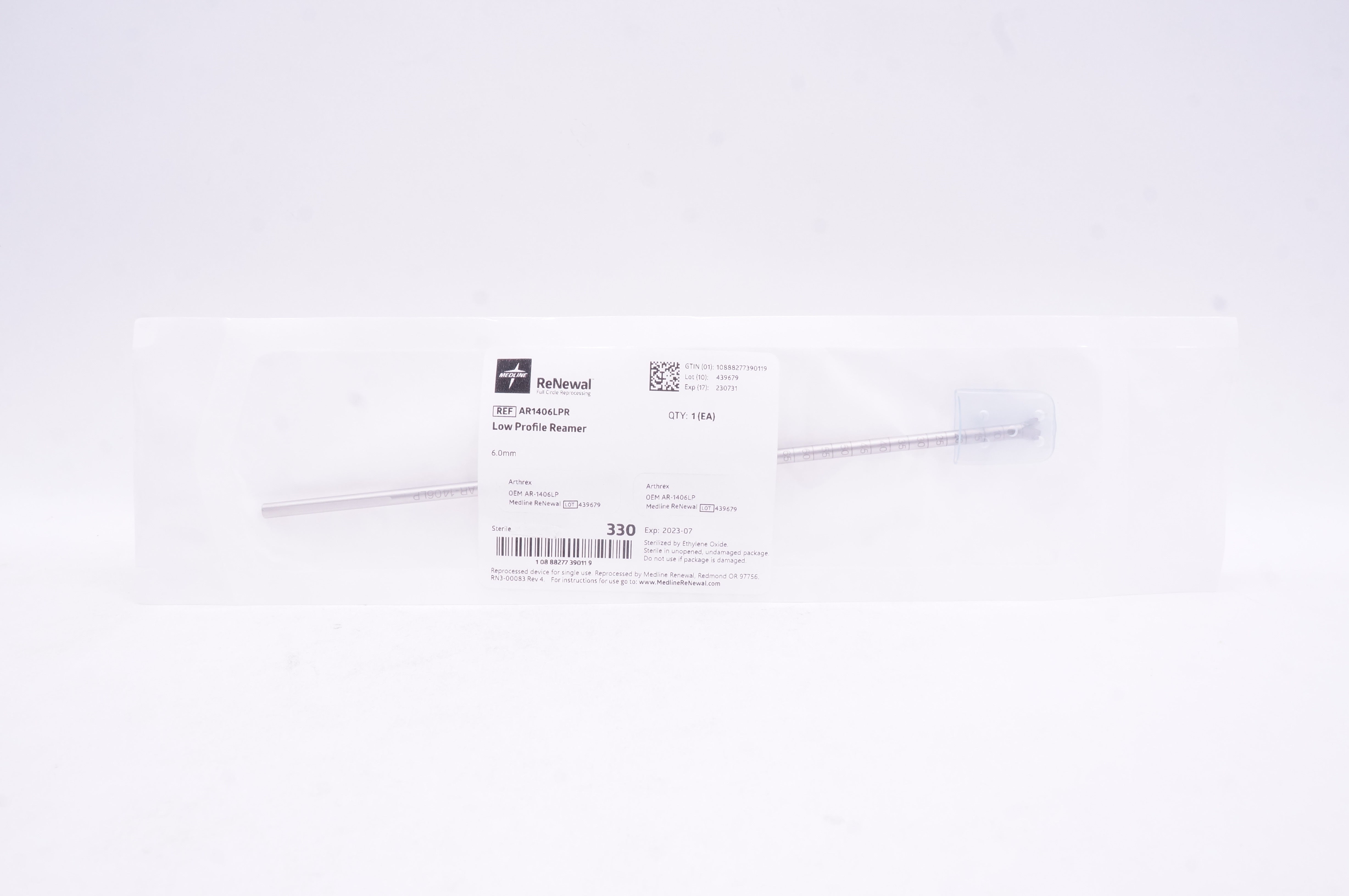 Medline AR1406LPR ReNewal Low Profiloe Reamer Sterile 330