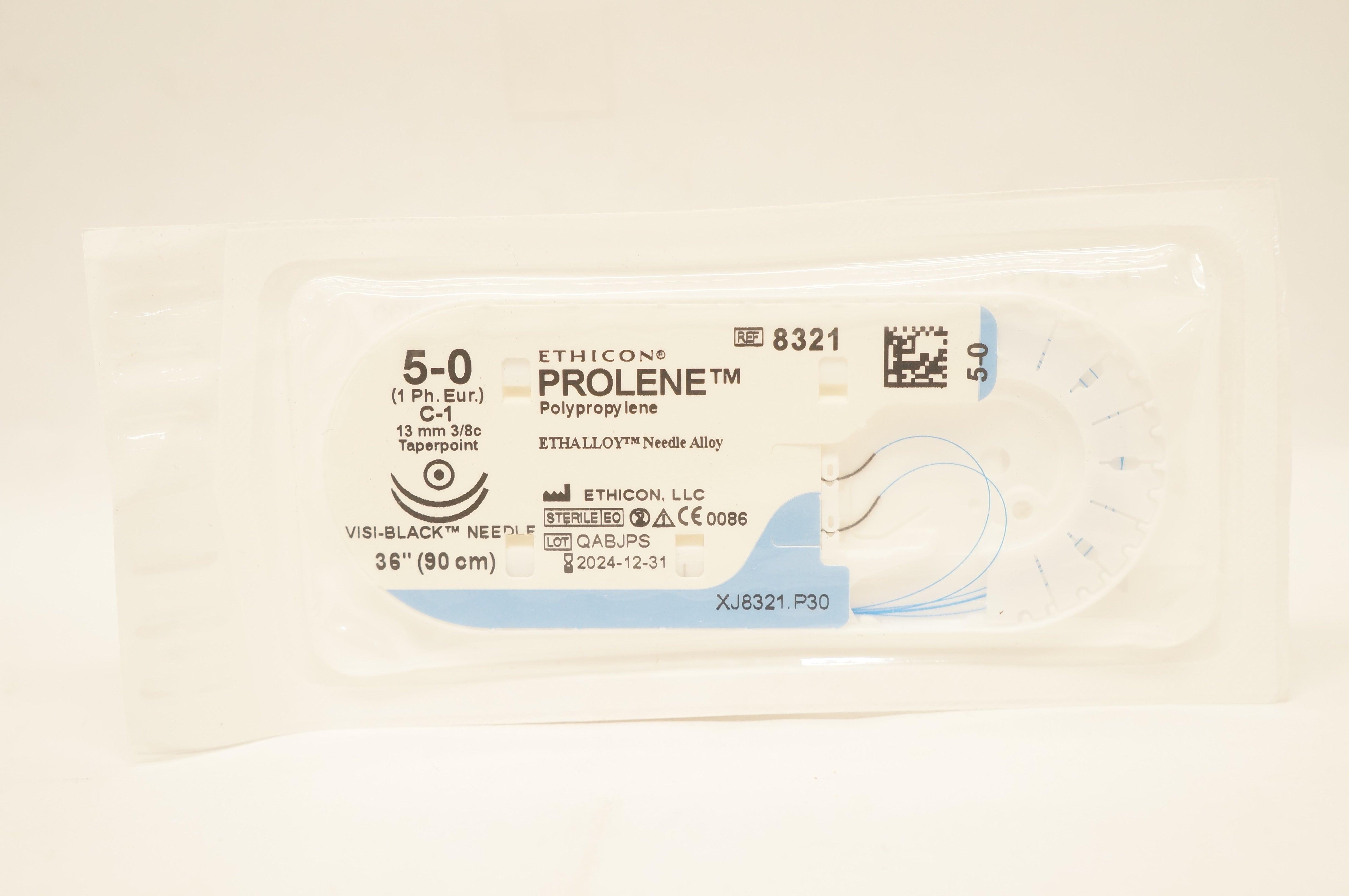 Ethicon 8321 5-0 PROLENE Polypropylene Stre C-1, 13mm 3/8c Taperpoint, 36inch