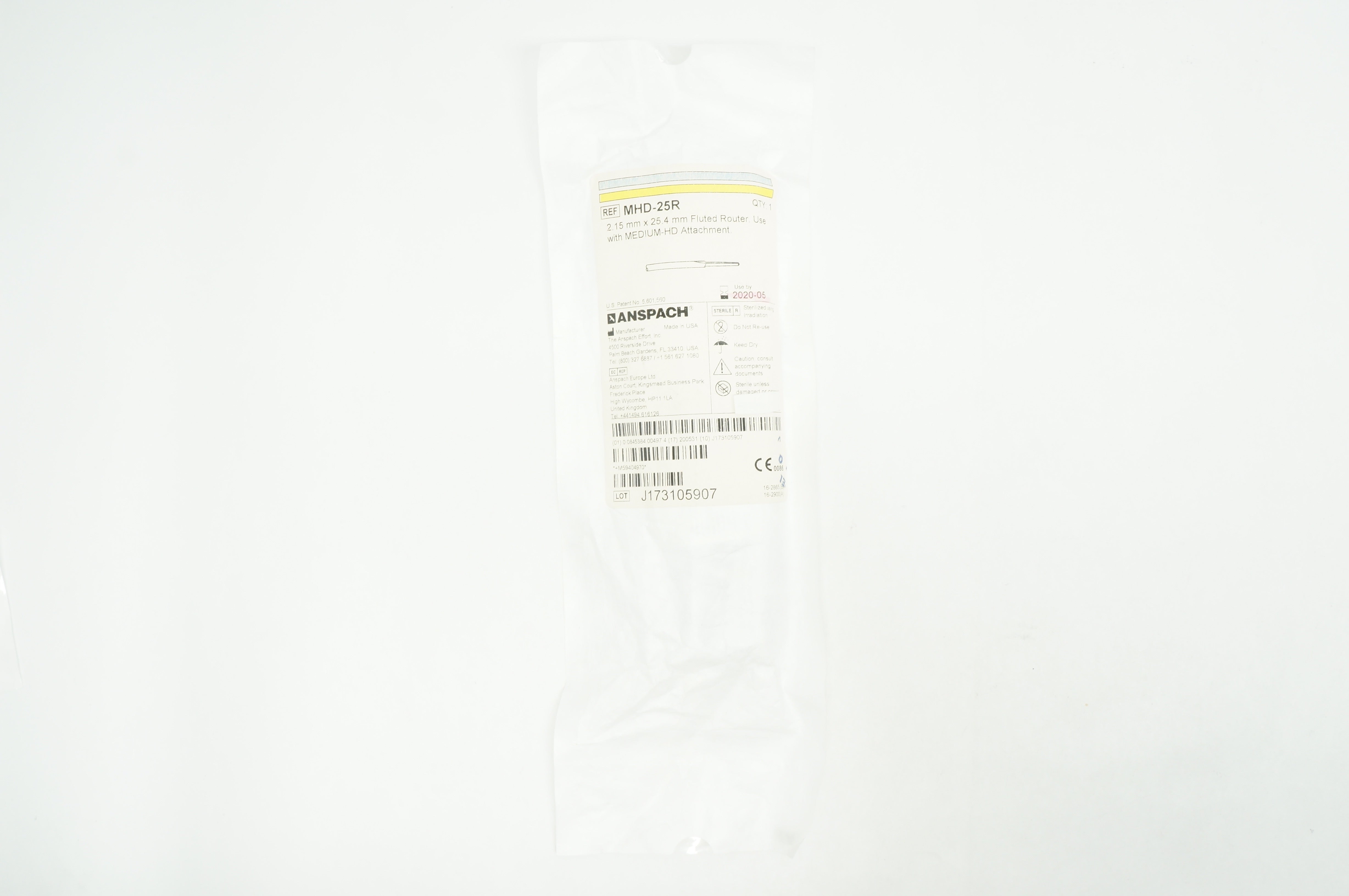 Anspach MHD-25R Fluted Router 2.15mm x 25.4mm (x)