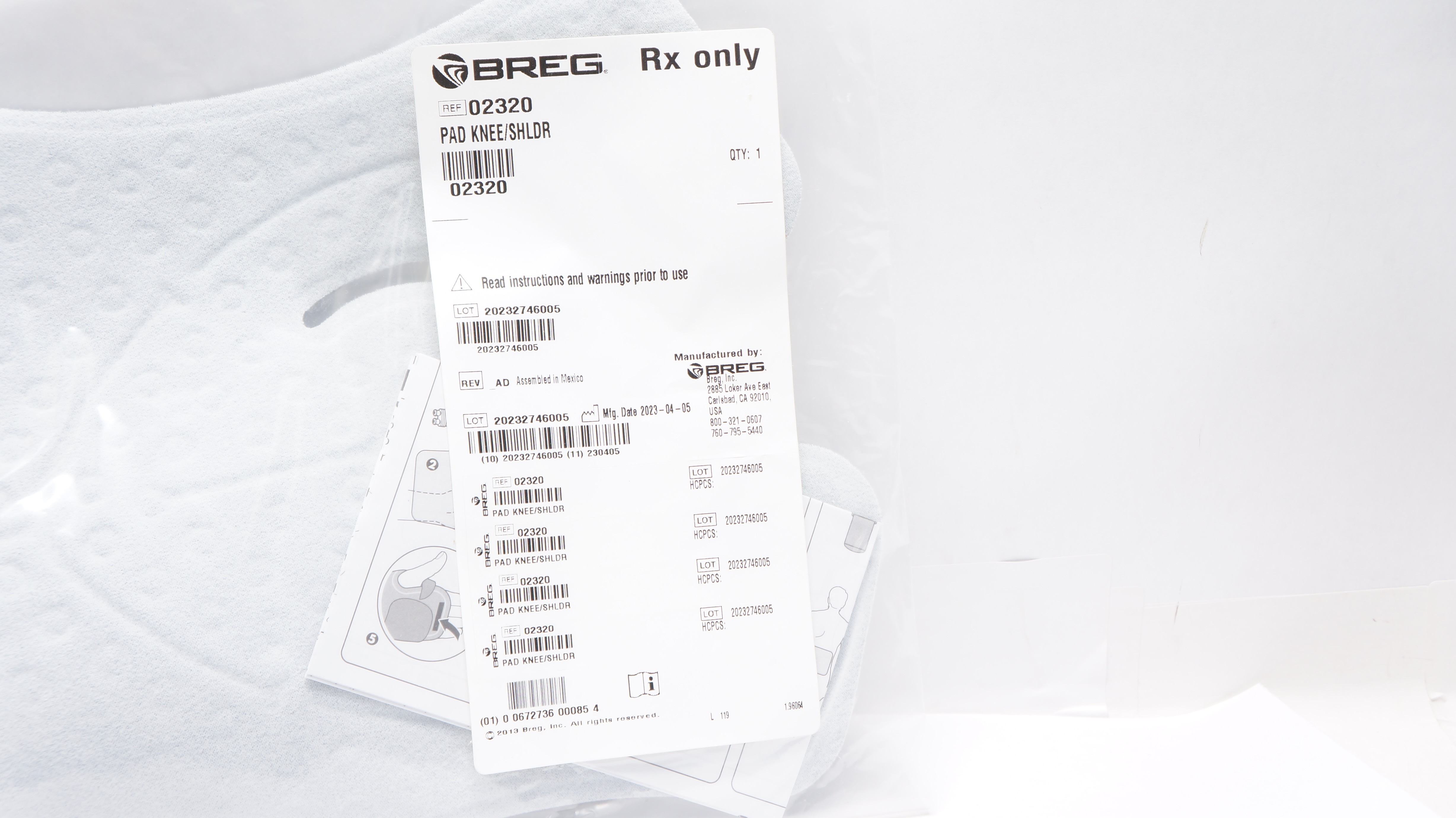 Breg 02320 Pad Knee/Shoulder