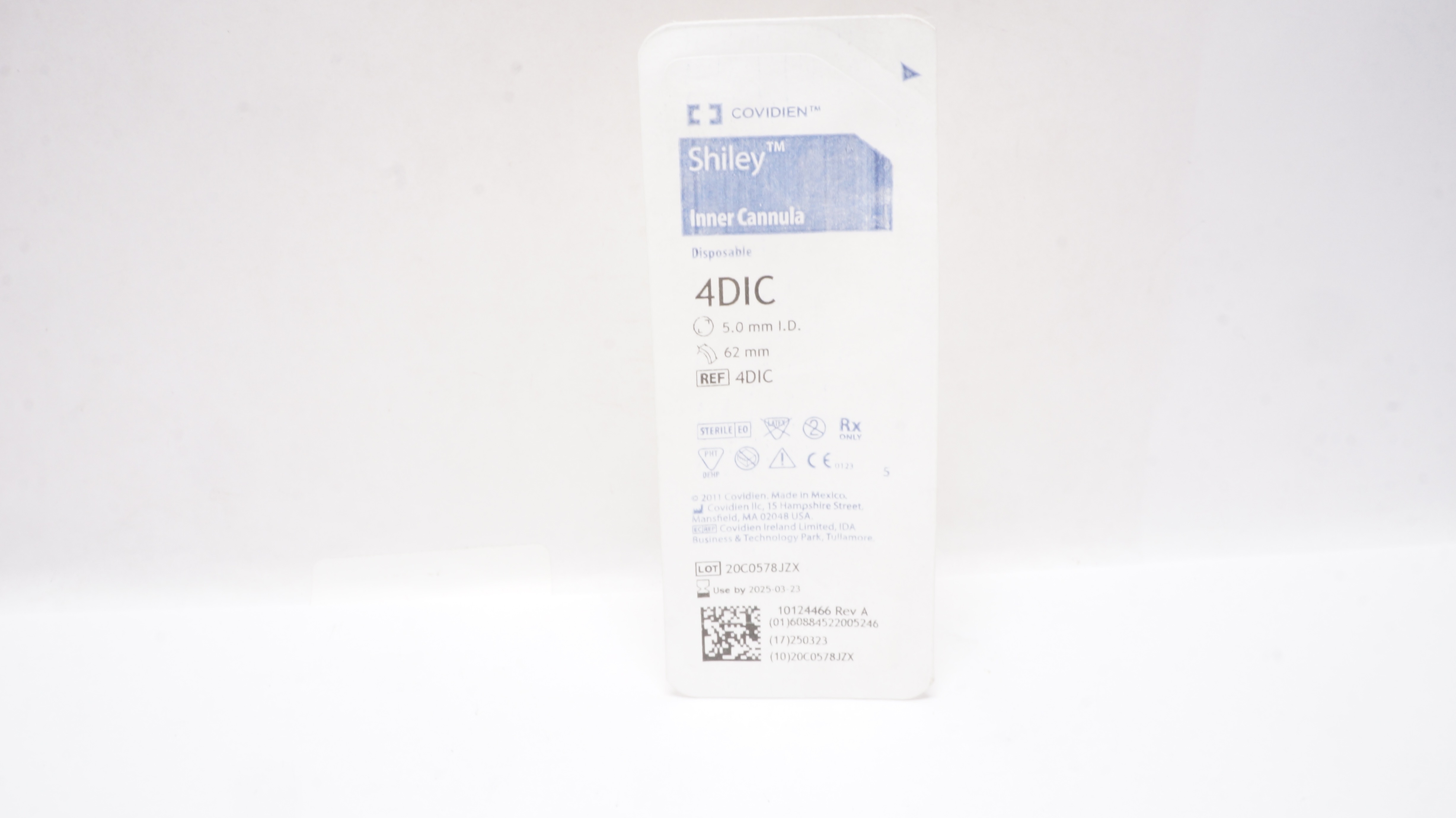 Covidien 4DIC Shiley Inner Cannula, Disposable, 5.0mm x 62mm