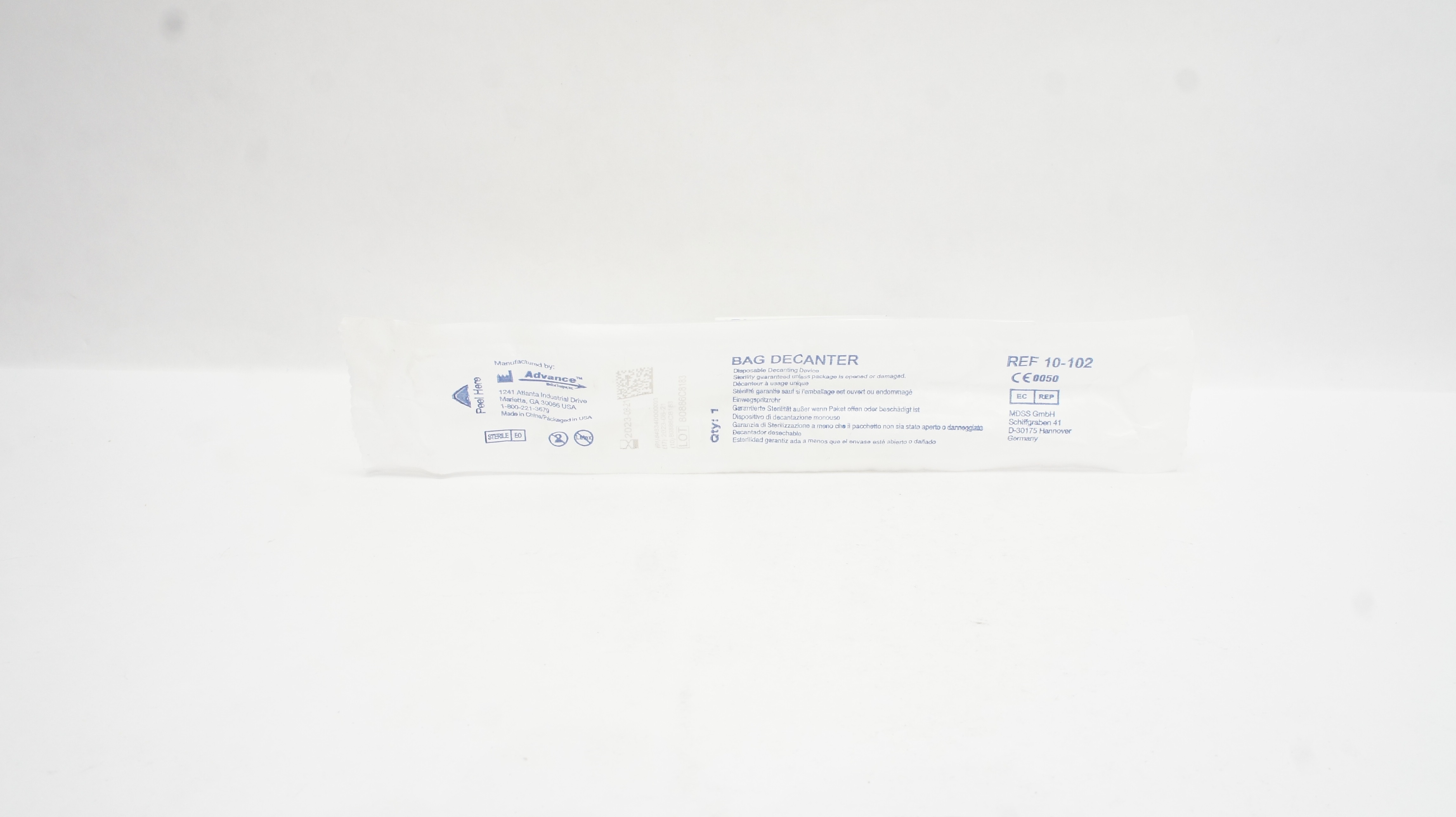 Advance 10-102 Bag Decanter Disposable Decanting Device (x)