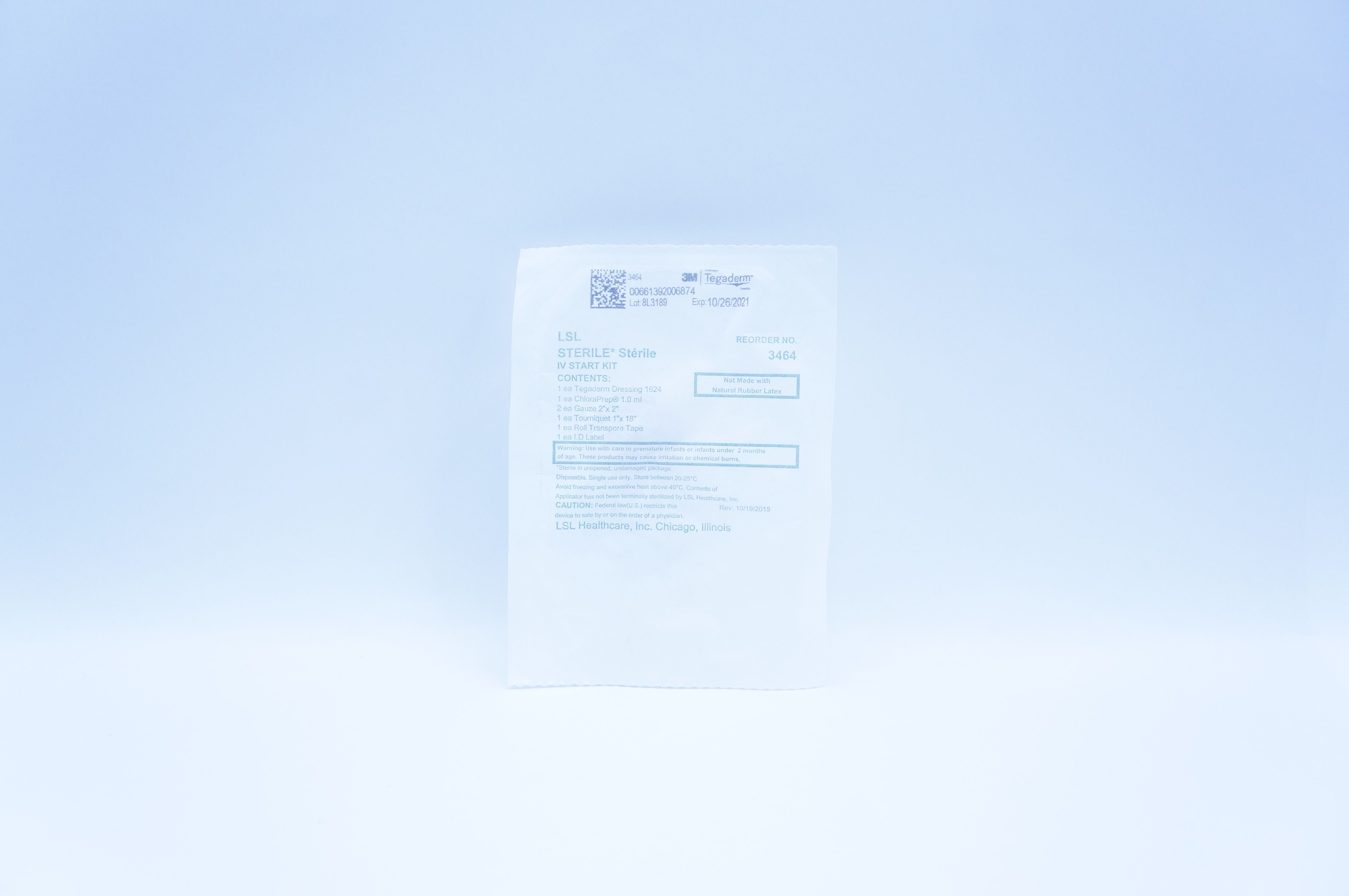 3M 3464 Tegaderm LSL Sterile IV Start Kit