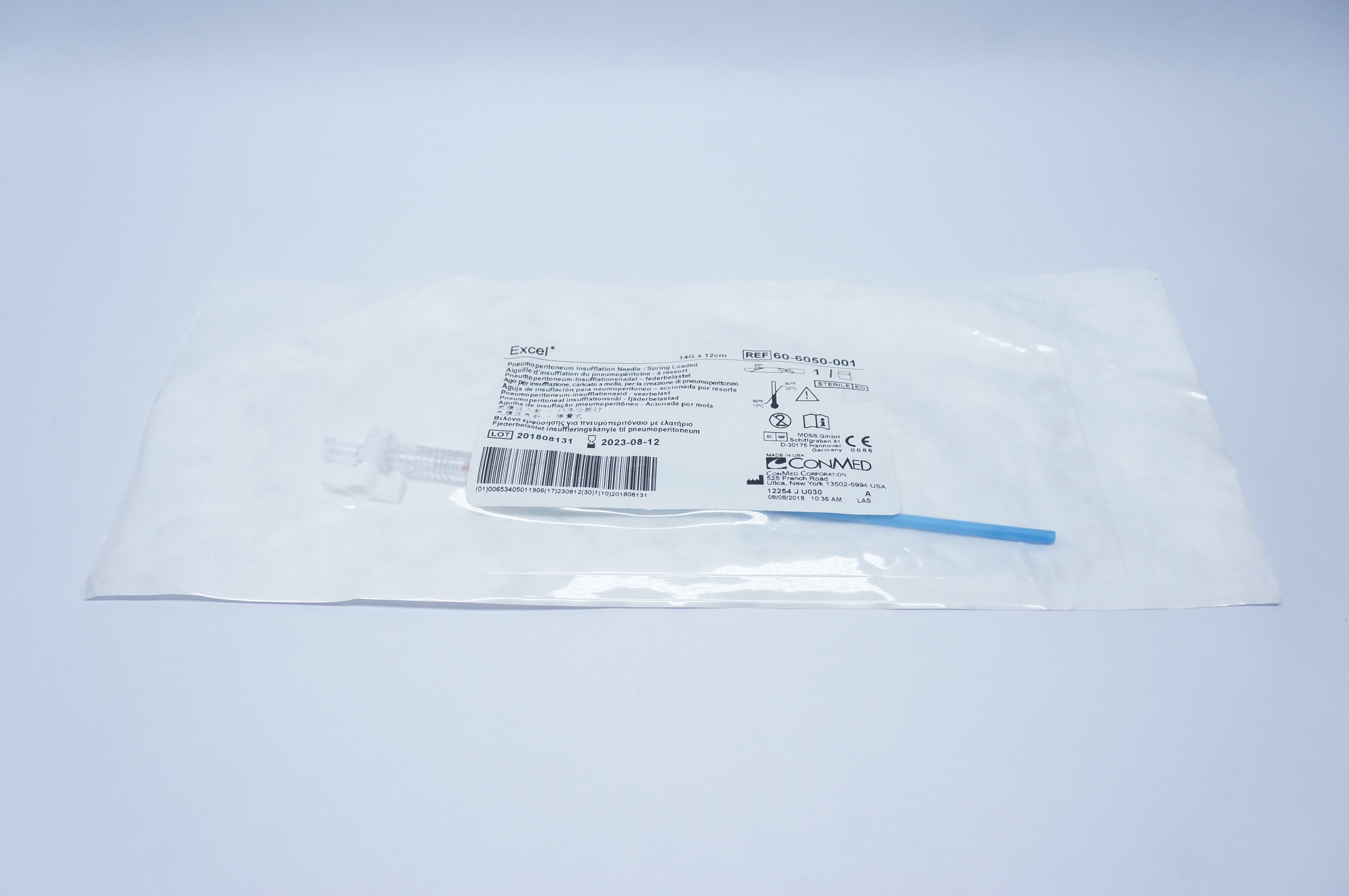 ConMed 60-6050-001 Excel Pneumoperitoneum Insufflation Ndle 14G x 12cm