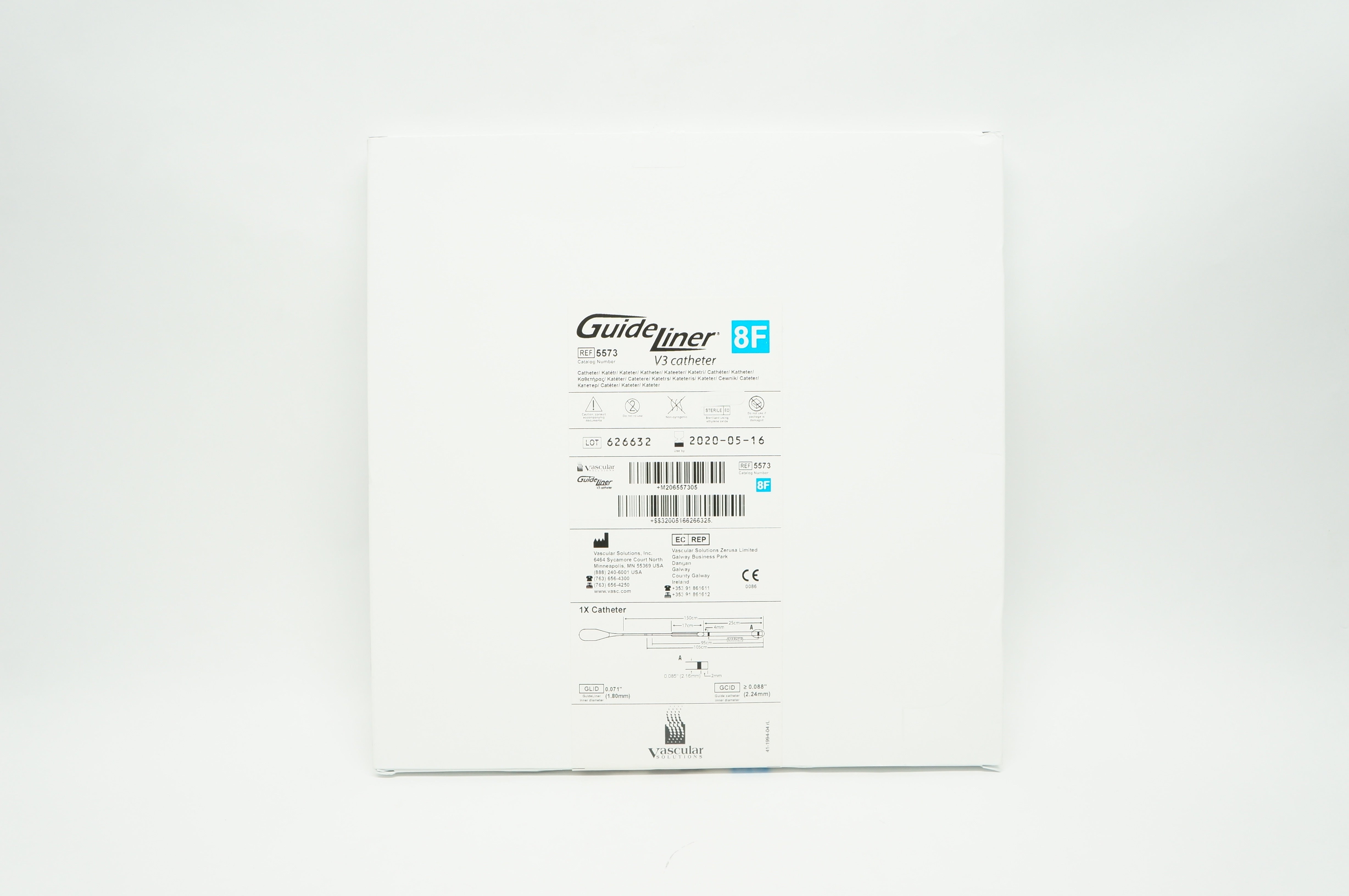 Vascular 5573 Guide Liner V3 Cath. 8F (x)