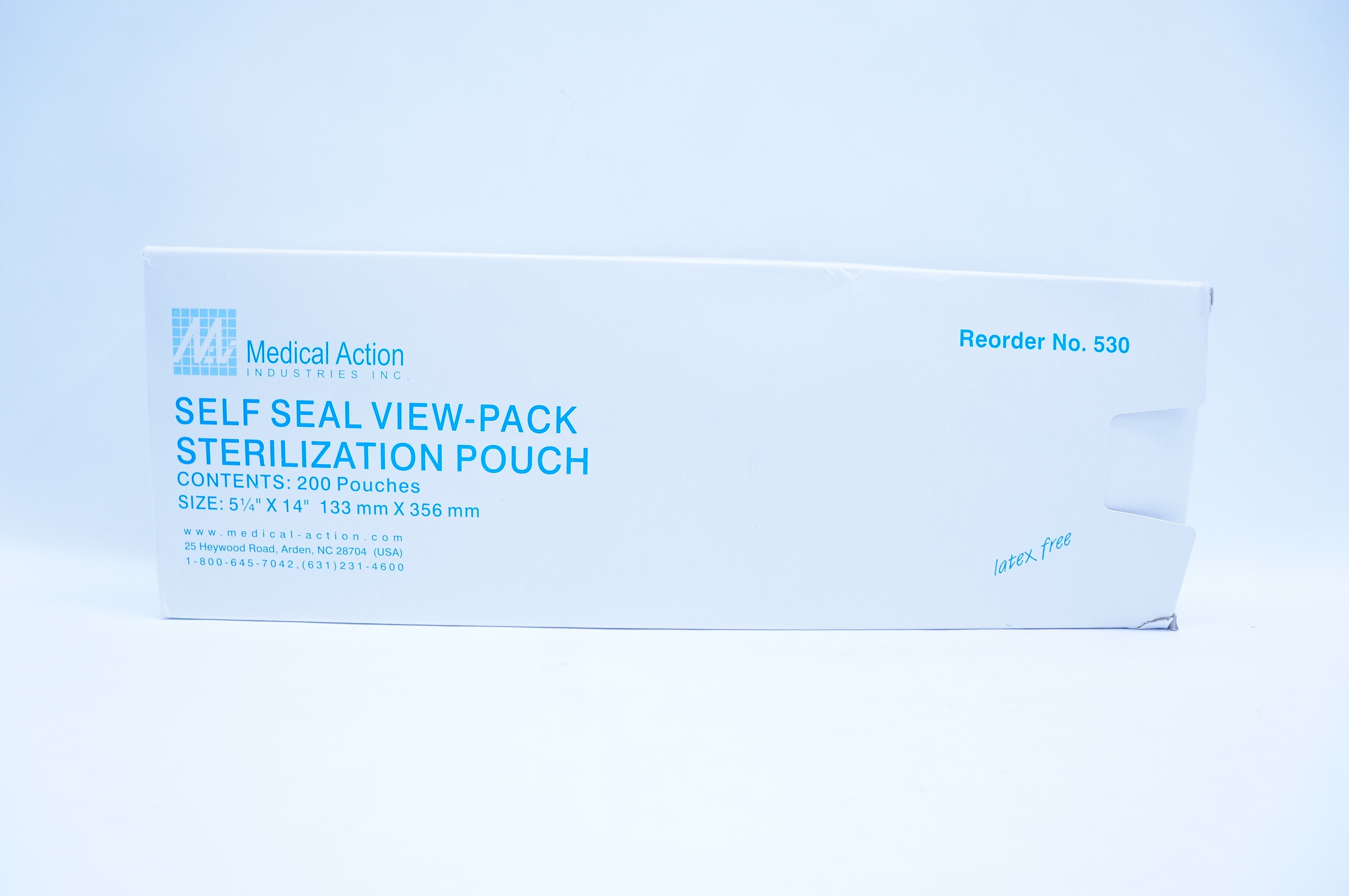 Medical Action 530 Sterilization Pouch 5 1/4 inch x 14 inch (x) - Box of 200