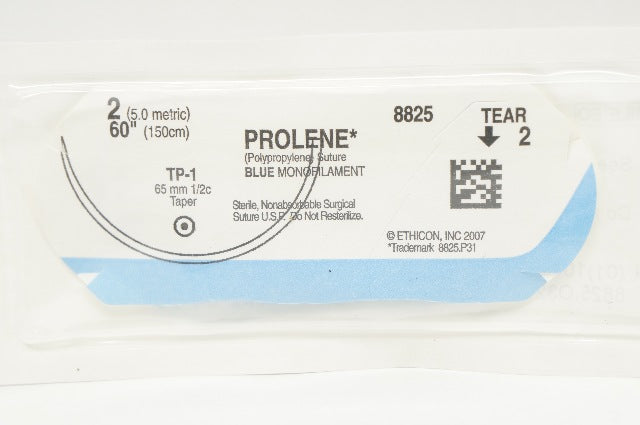 Ethicon 8825 PROLENE TP-1 Blue Monofilament 60inch 65mm 1/2 Taper (x)