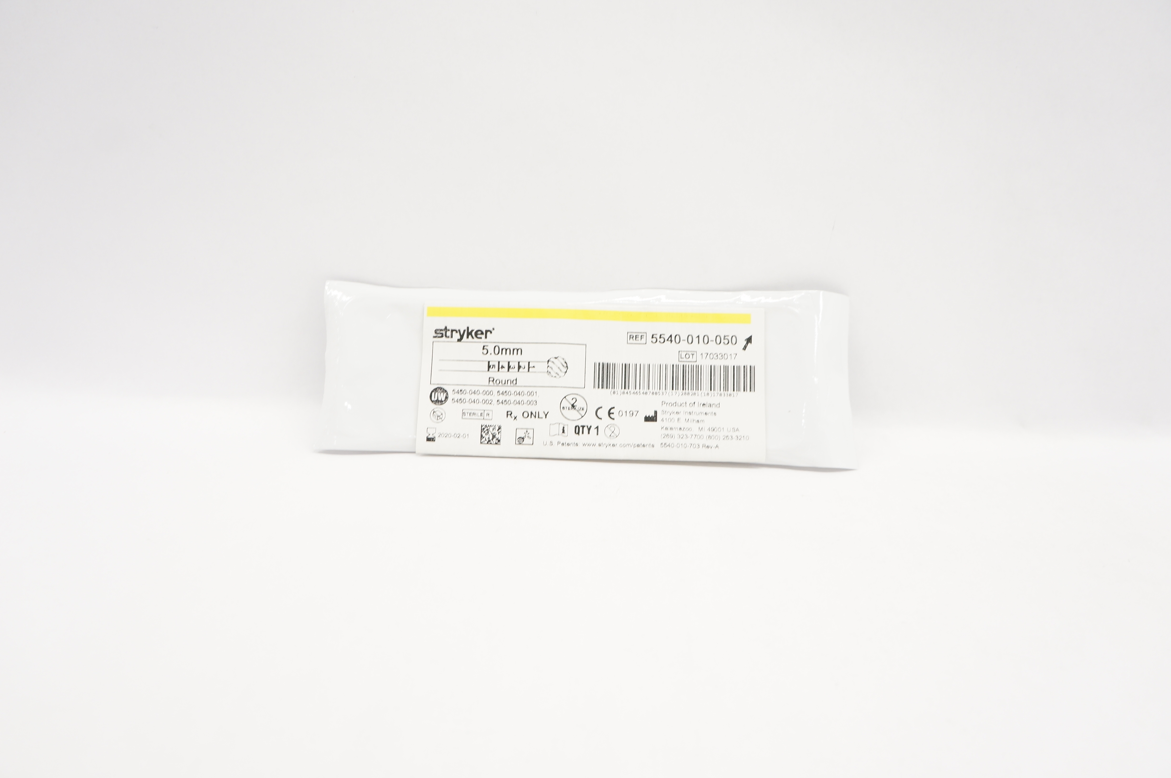 Stryker 5540-010-050 Round Fluted Bur Round 5.0mm (x)