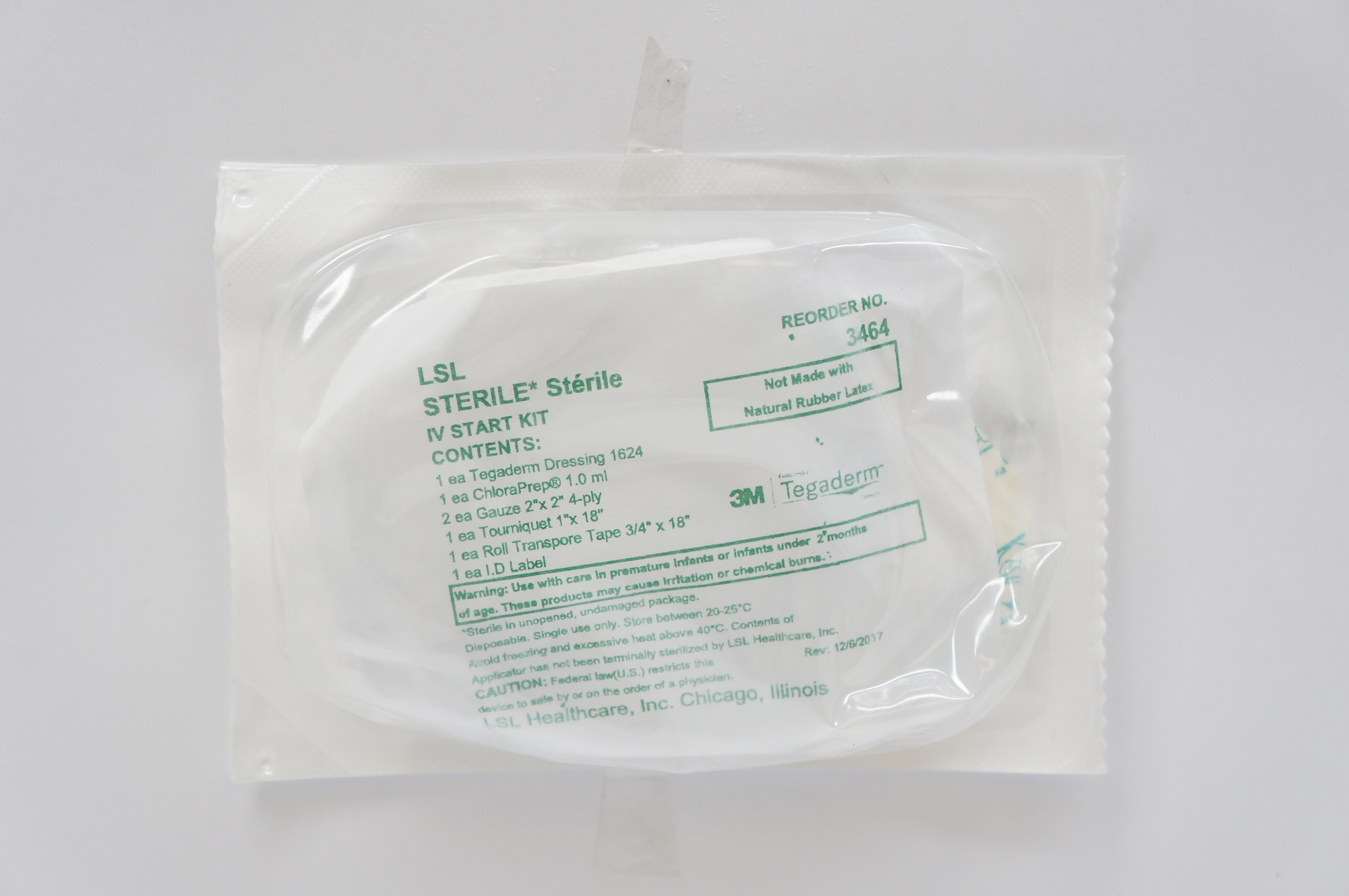 3M 3464 Tegaderm LSL Sterile IV Start Kit