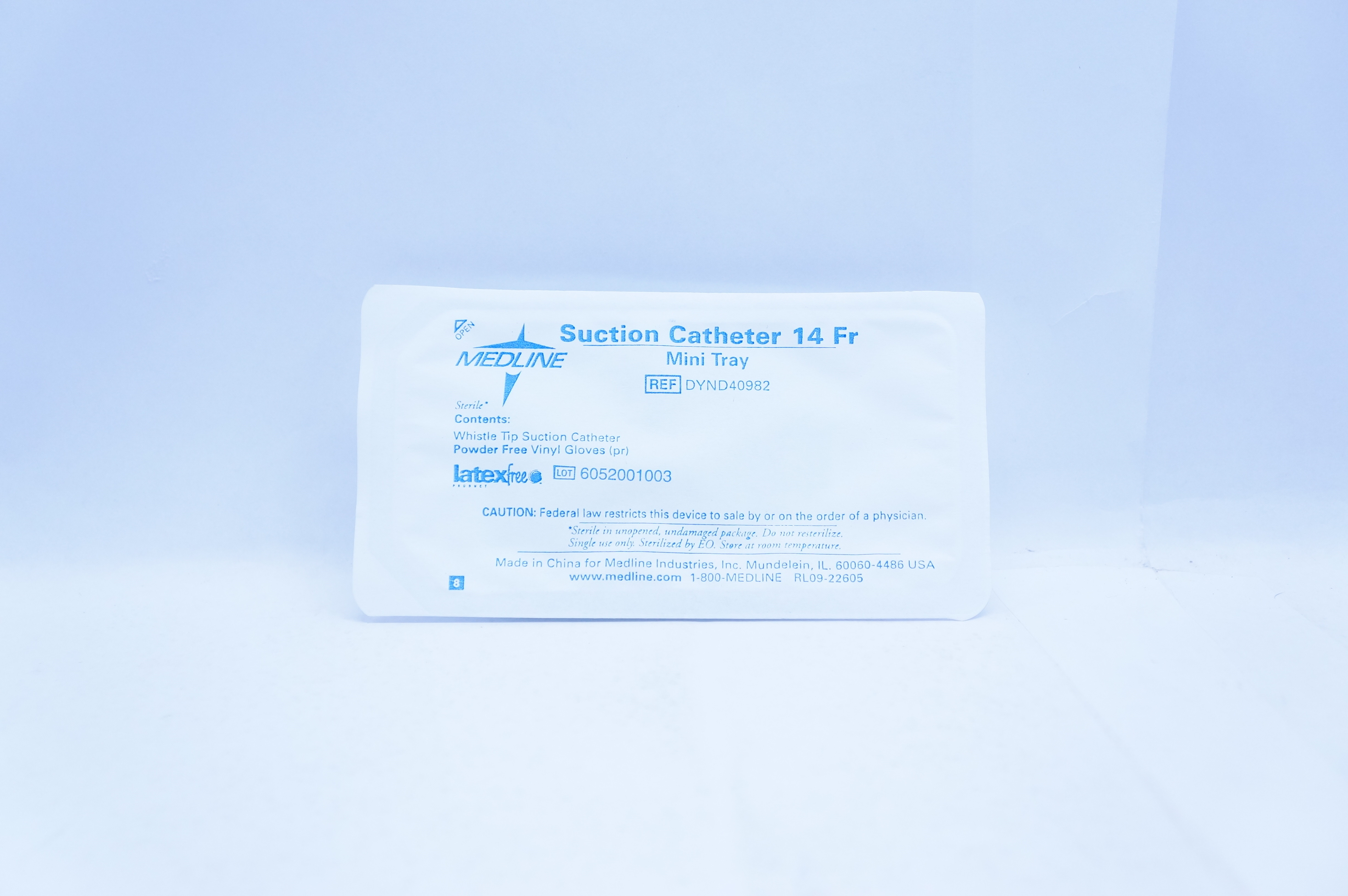 Medline DYND40982 Mini Tray Whistle Tip Suction Cath. 14Fr