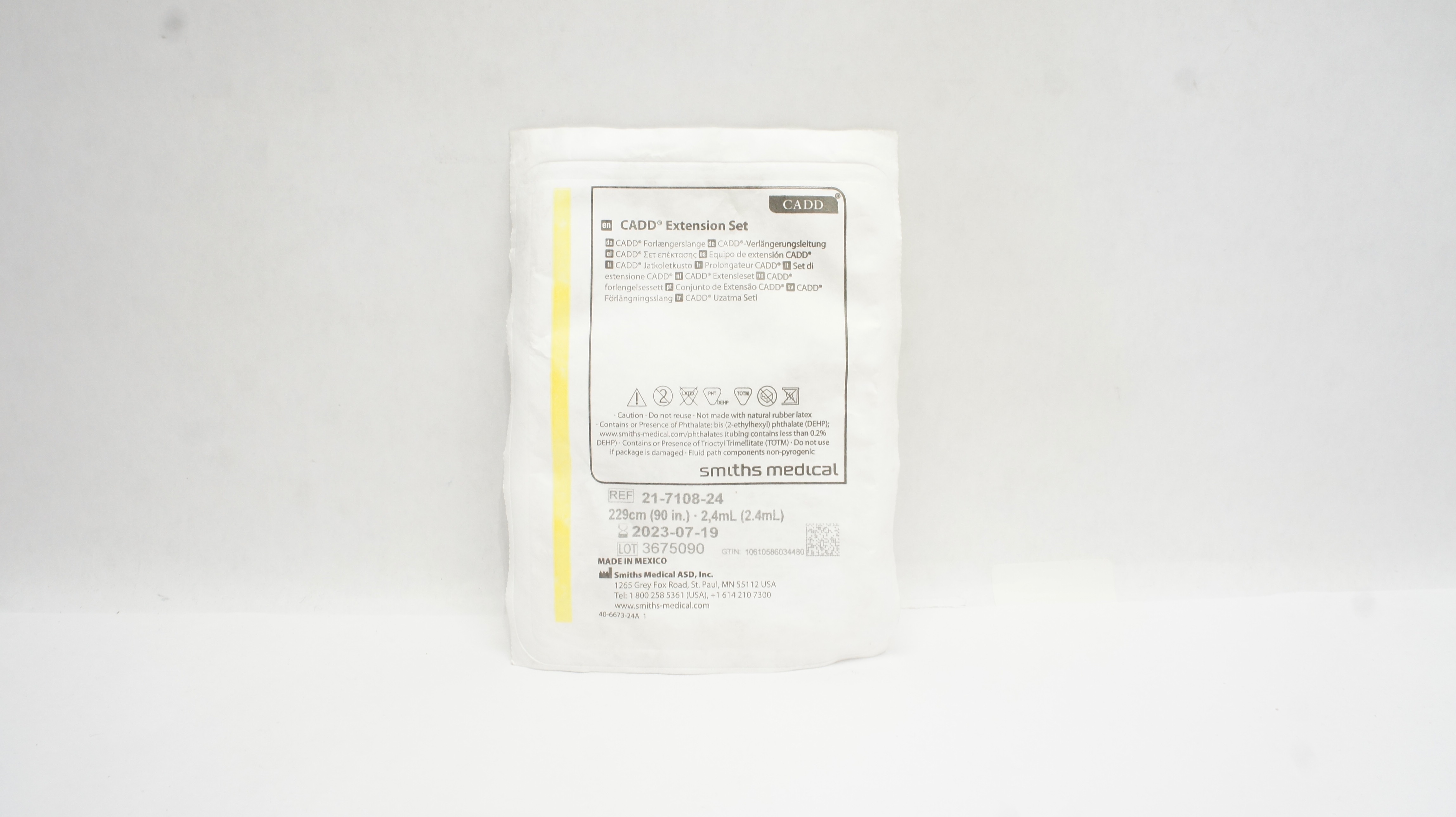 Smiths Medical 21-7108-24 CADD Extension Set 2.4ml 90inch (x)