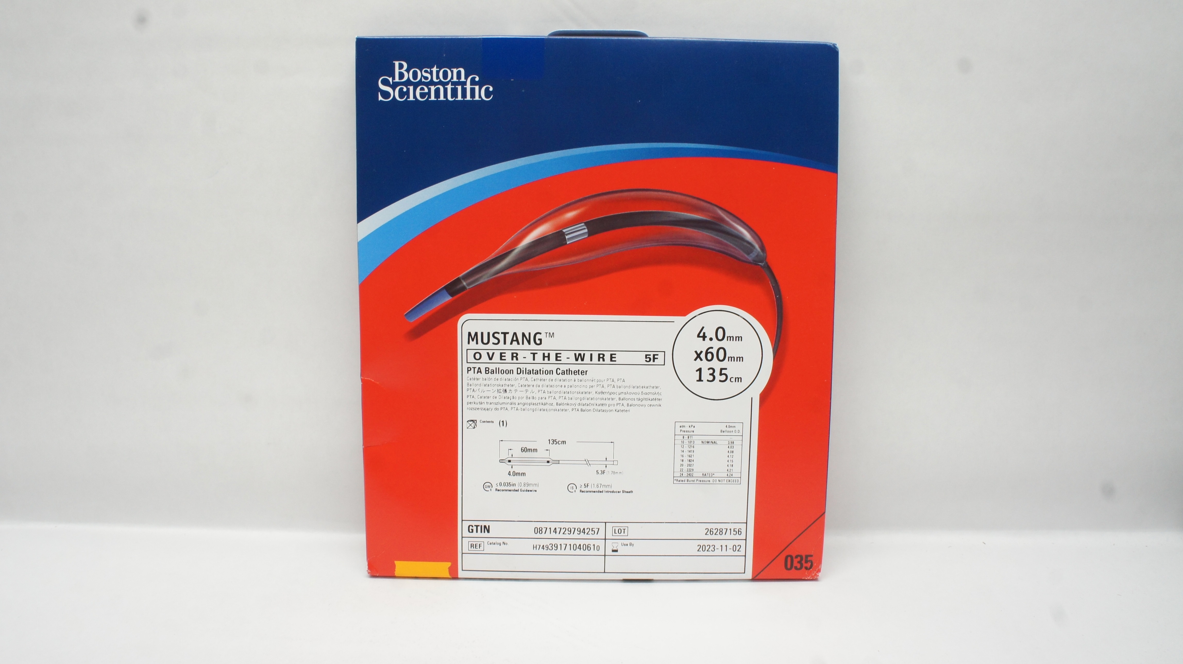 Boston Scientific H74939171040610 Mustang PTA Balloon Dilitation Cath. (x)