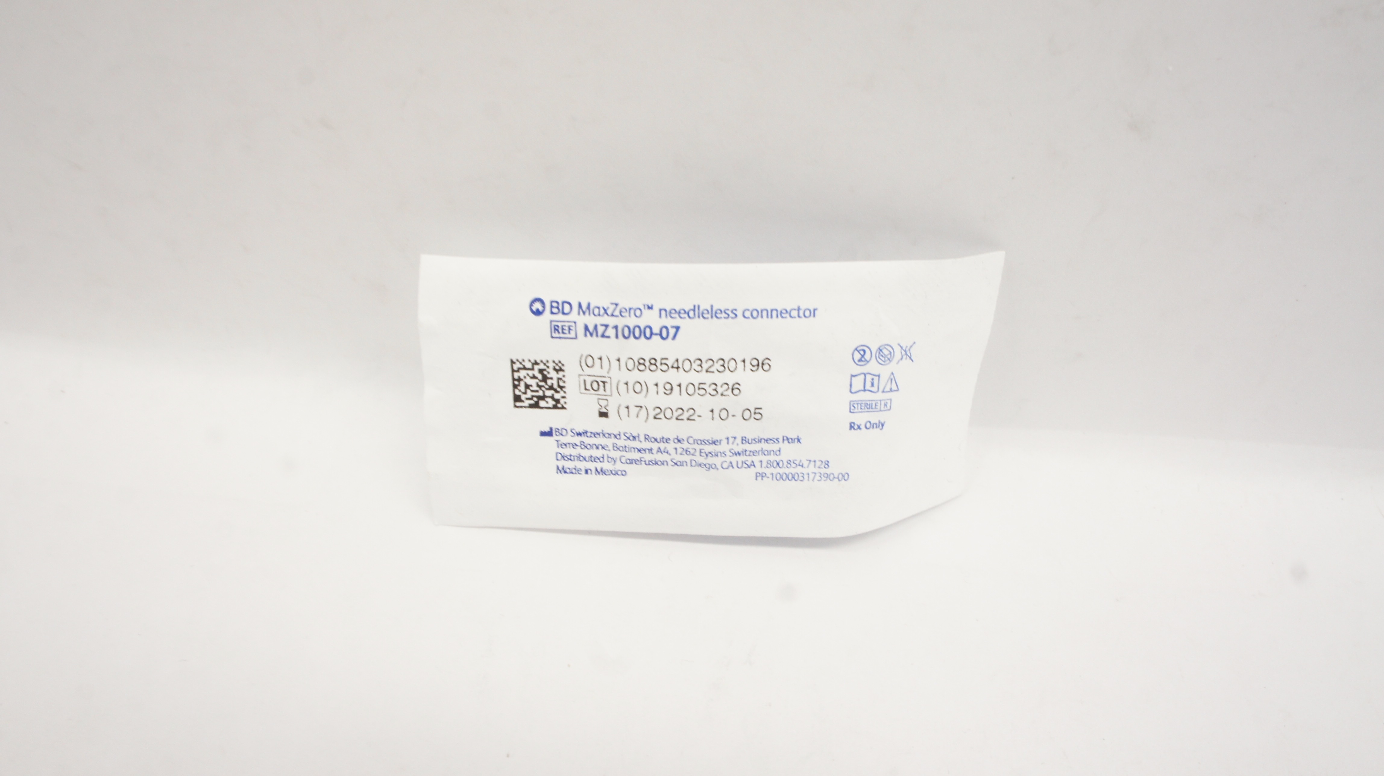 BD MZ1000-07 MaxZero Needleless Connector