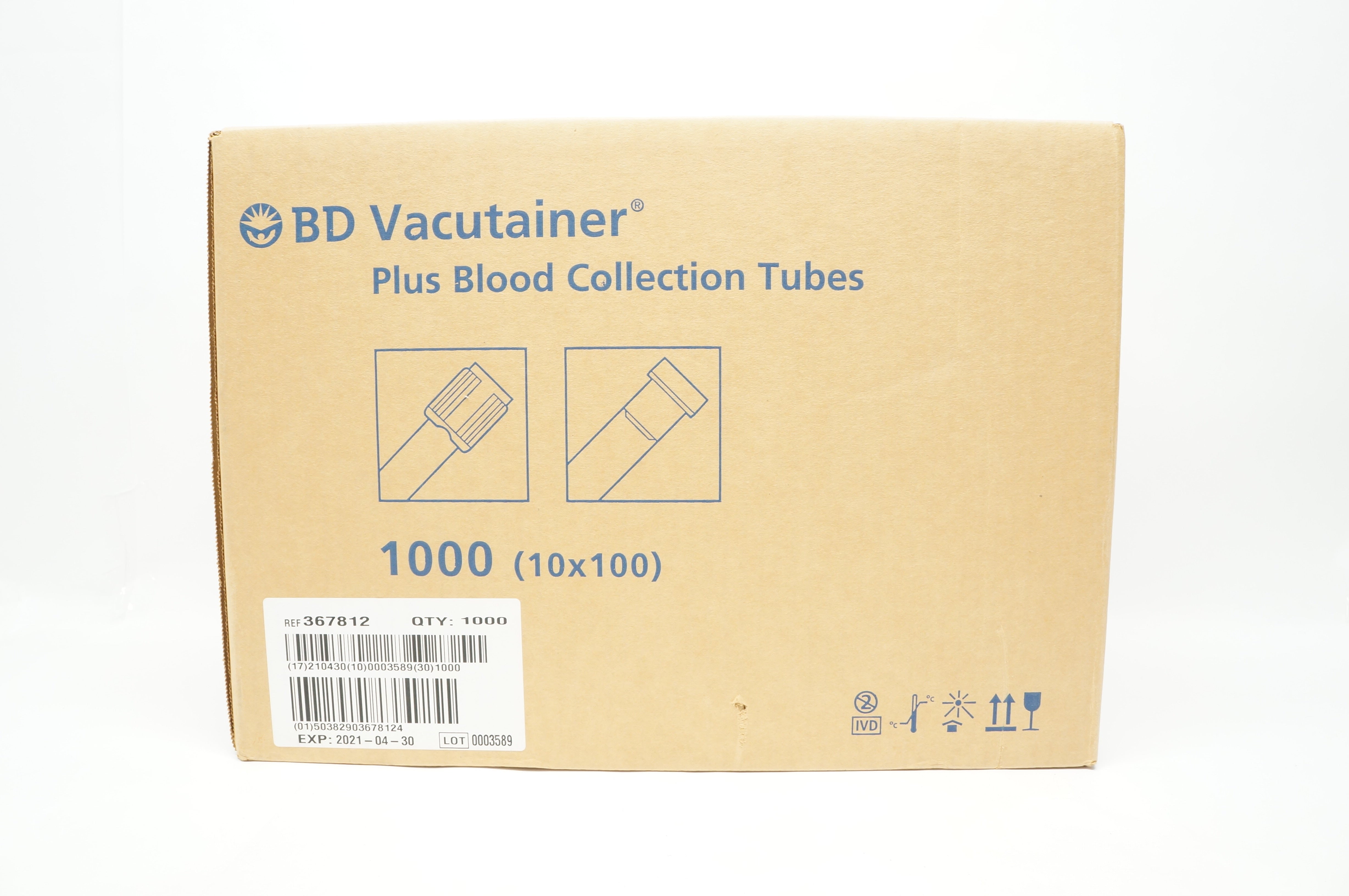 BD 367812 Becton Serum Vacutainer Plus Blood Collection Tubes (x) - Box of 1000