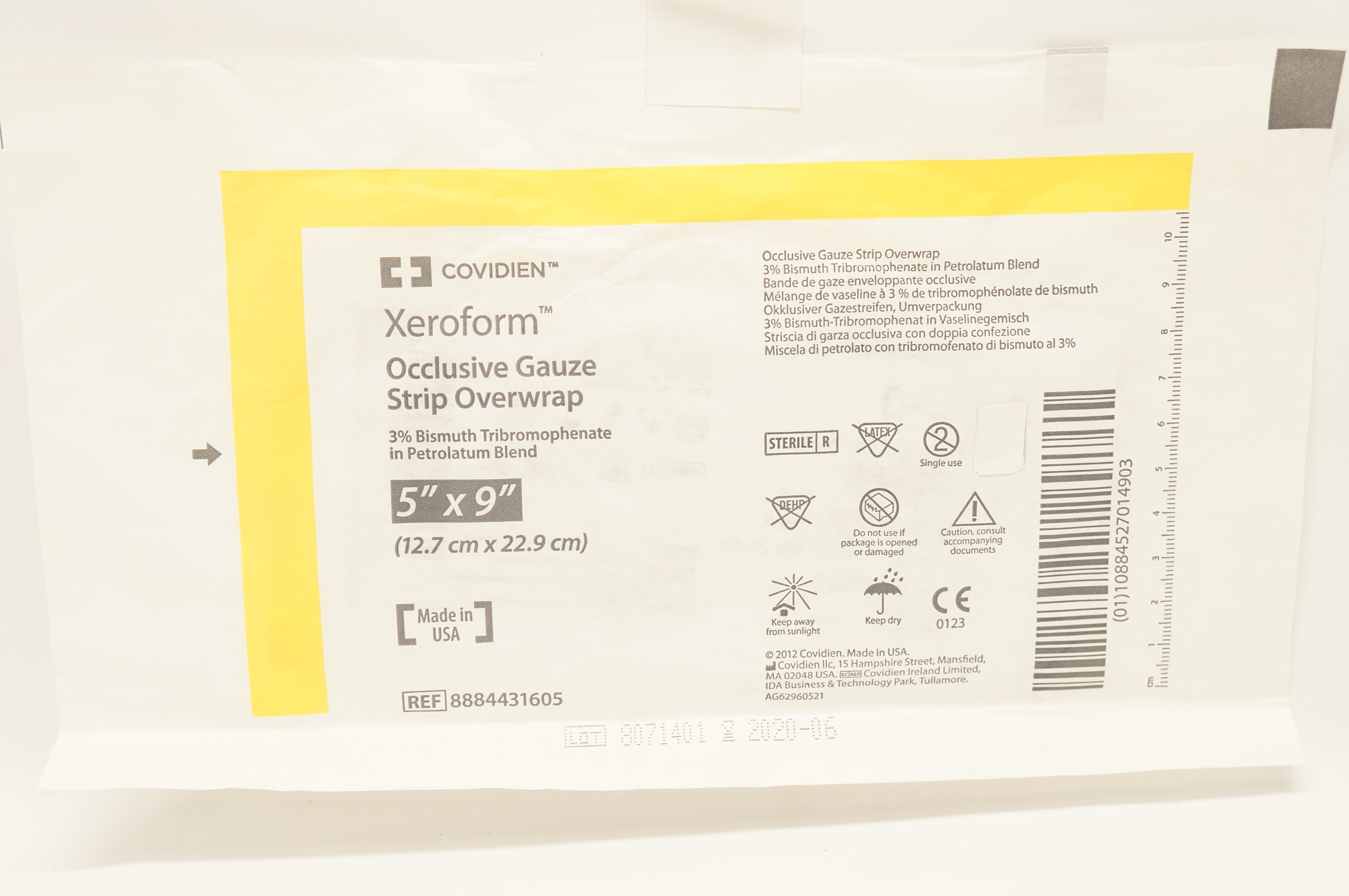 Covidien 8884431605 Xeroform Occlusive Gauze Strip Overwrap 5inch x 9inch (x)