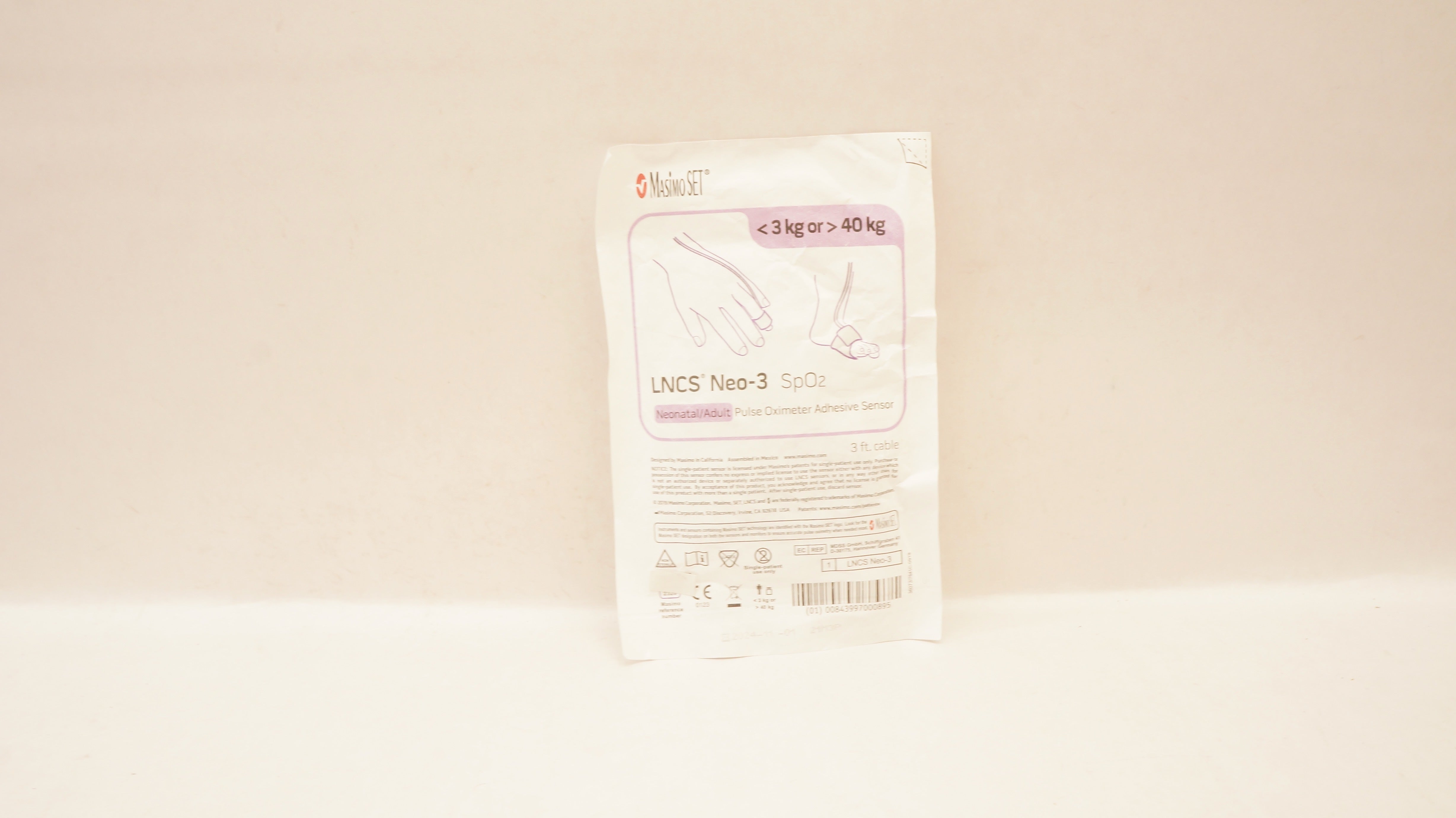 MasimoSet 2320 LNCS Neo-3 SpO2 Pulse Oximeter Adhesive Sensor <3 or >40kg