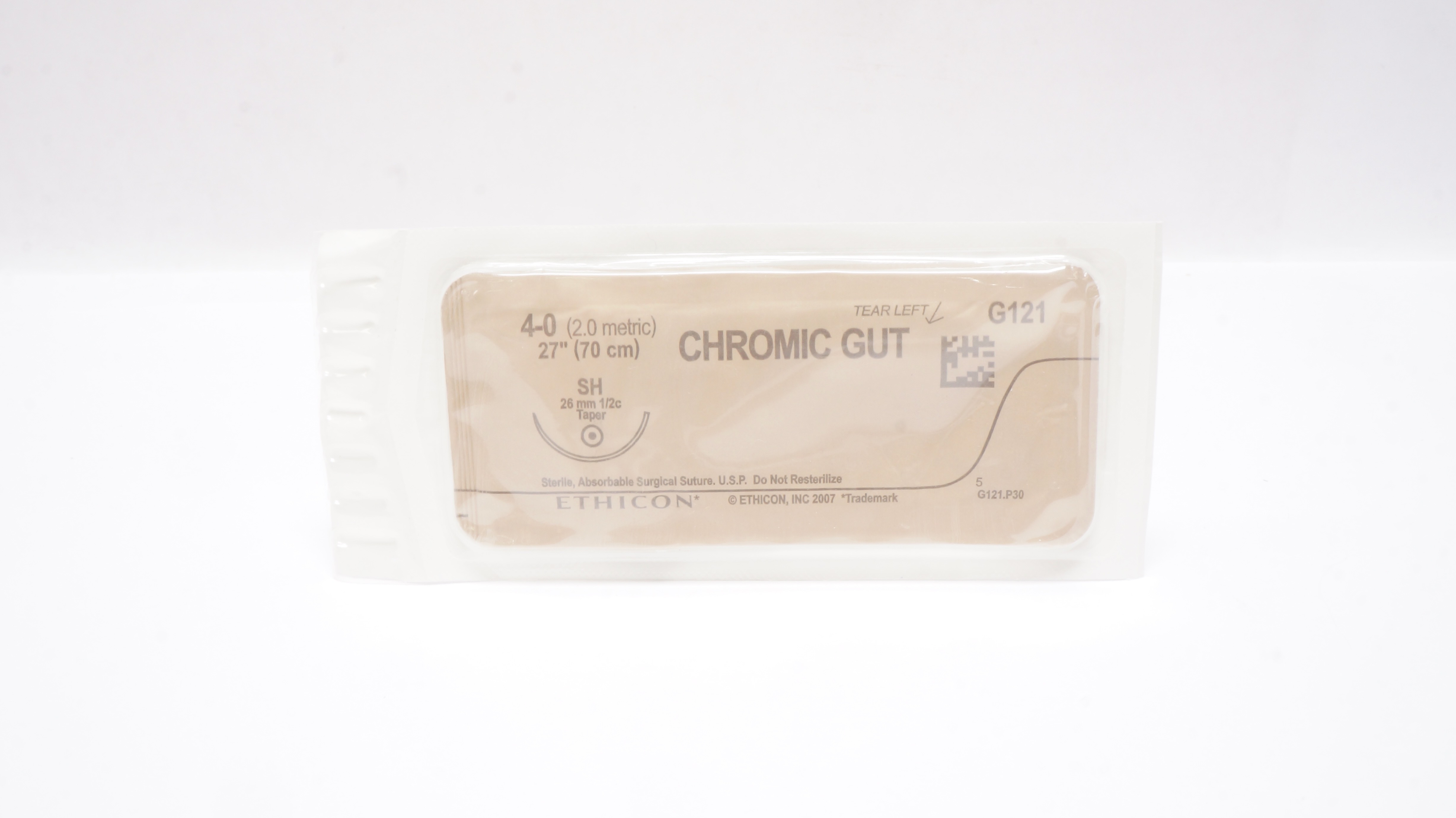 Ethicon G121 4-0 Chromic Gut, SH, 26mm 1/2c Taper, 27inch (x)