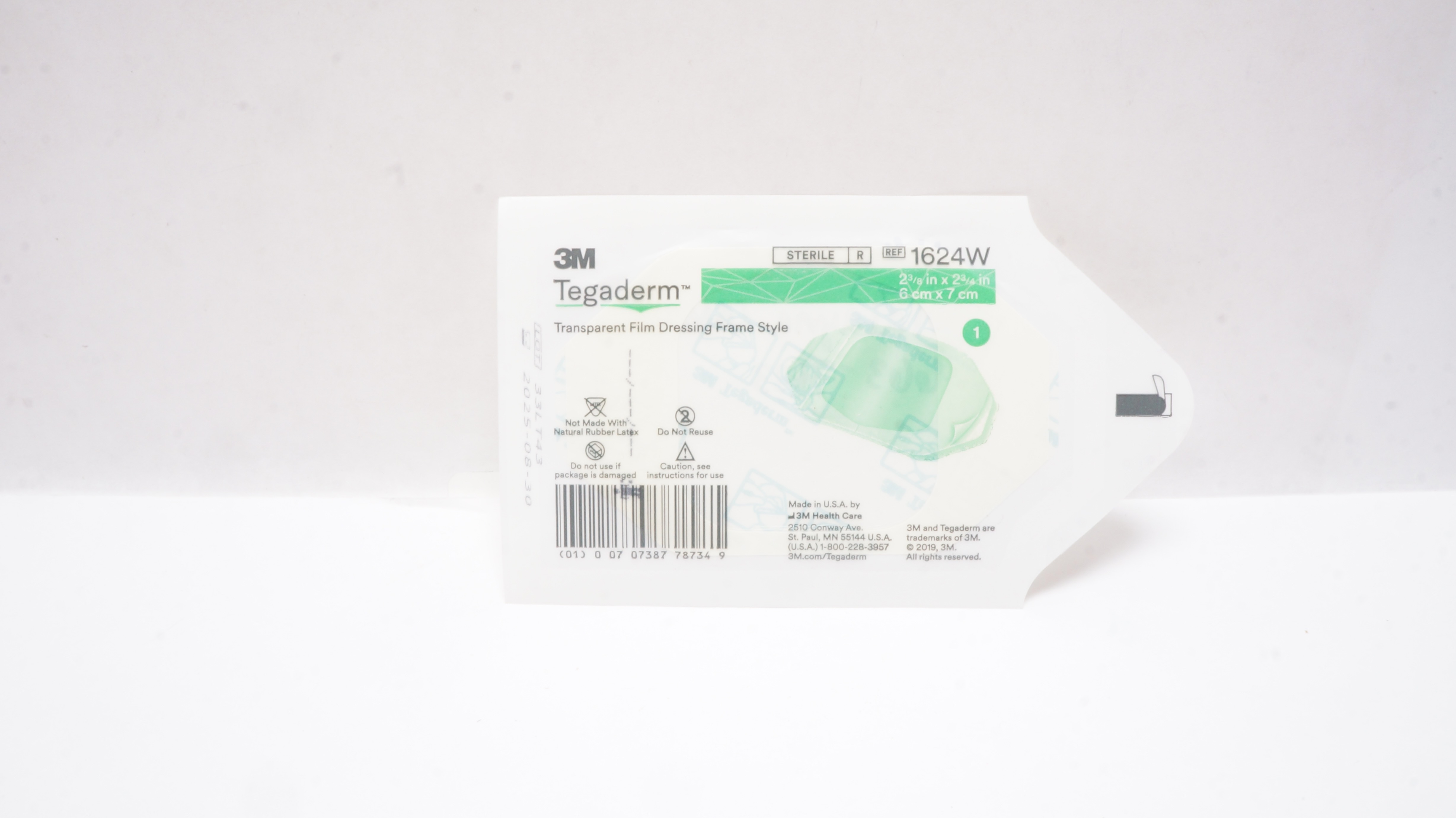 3M 1624W Tegaderm Transparent Film Dressing Frame Style 2-3/8 x 2-3/4inch