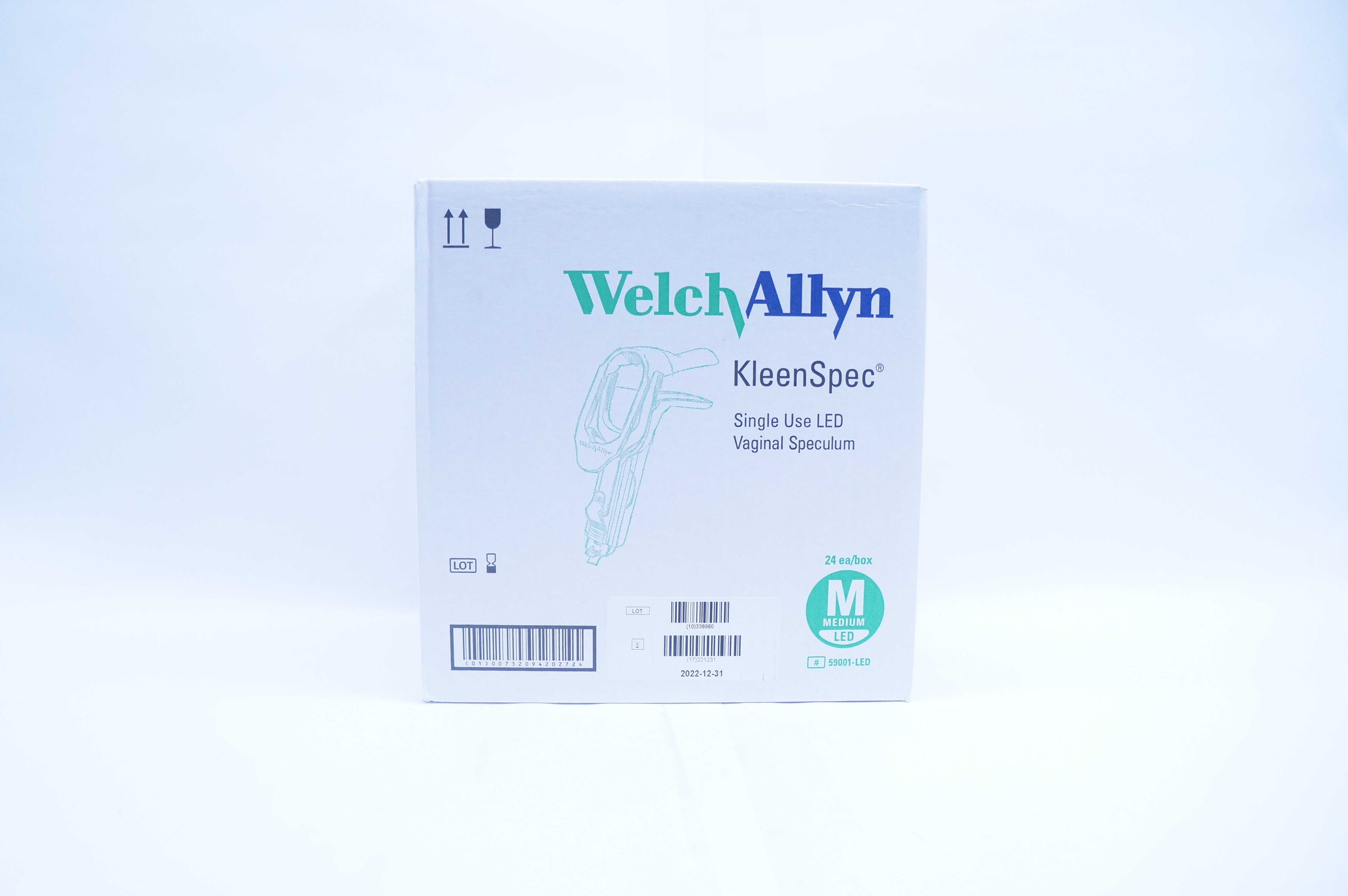 Welch Allyn 59001-LED KleenSpec Vaginal Speculum Medium - Box of 24