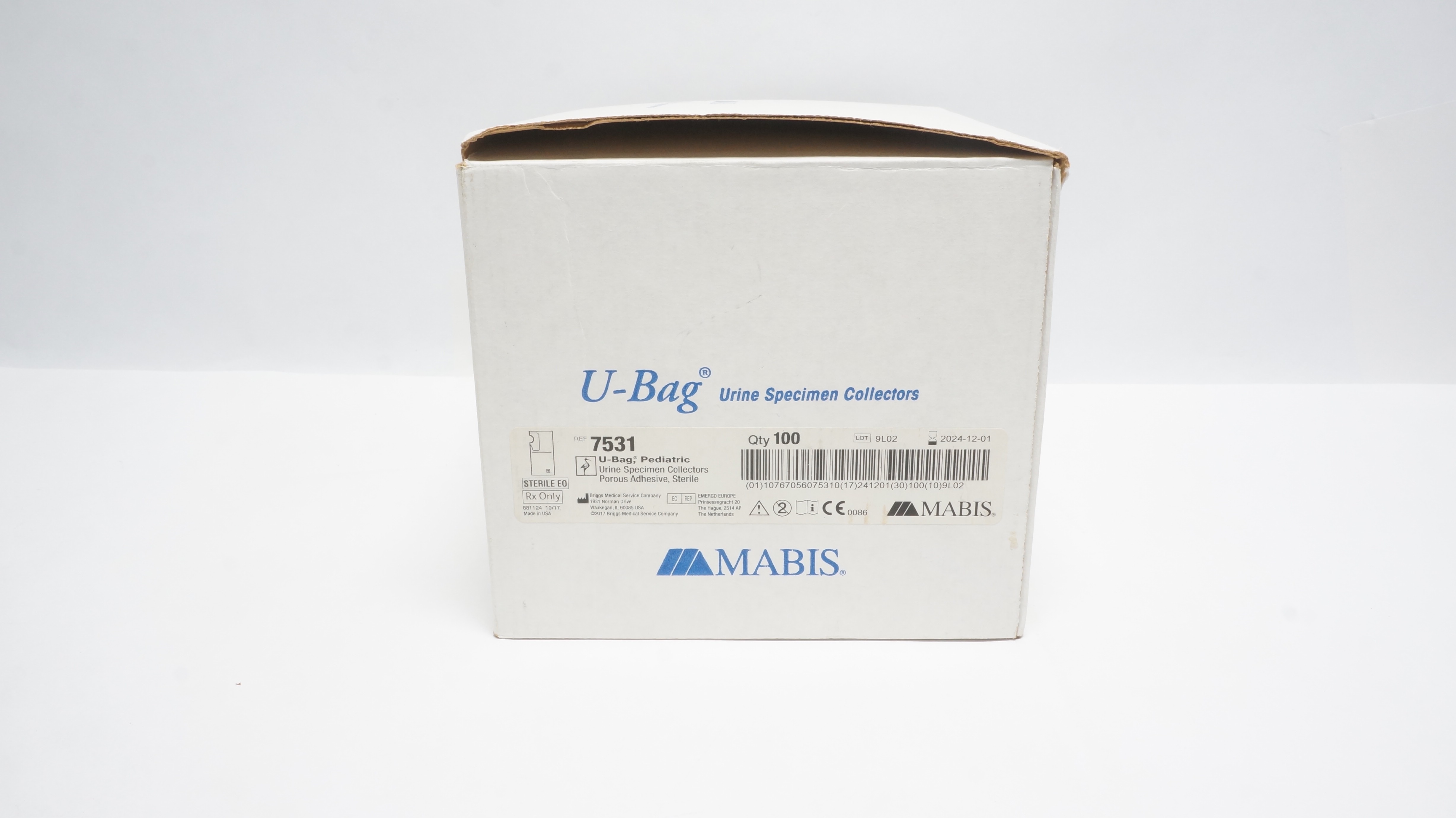 Briggs 7531 Mabis U-Bag Pediatric Urine Specimen Collectors (x) - Box of 100