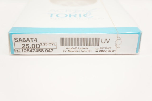 Alcon SA6AT4 ACRYSof Aspheric Toric IOL 25.0D Length 13.0mm, Optic 6.0mm (x)