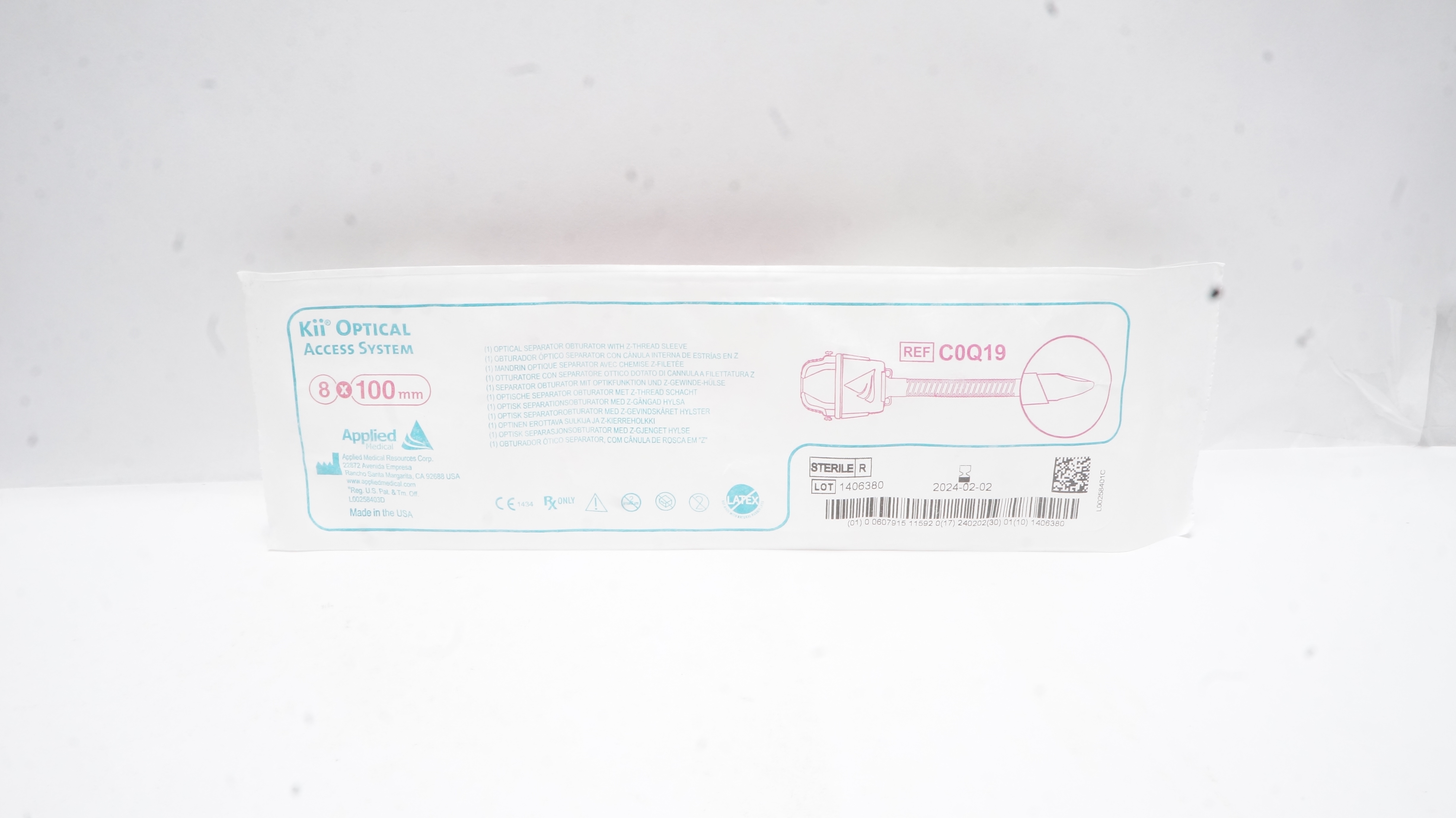 Applied Medical C0Q19 Kii Optical Separator Obturator Access System 8 x 100mm(x)