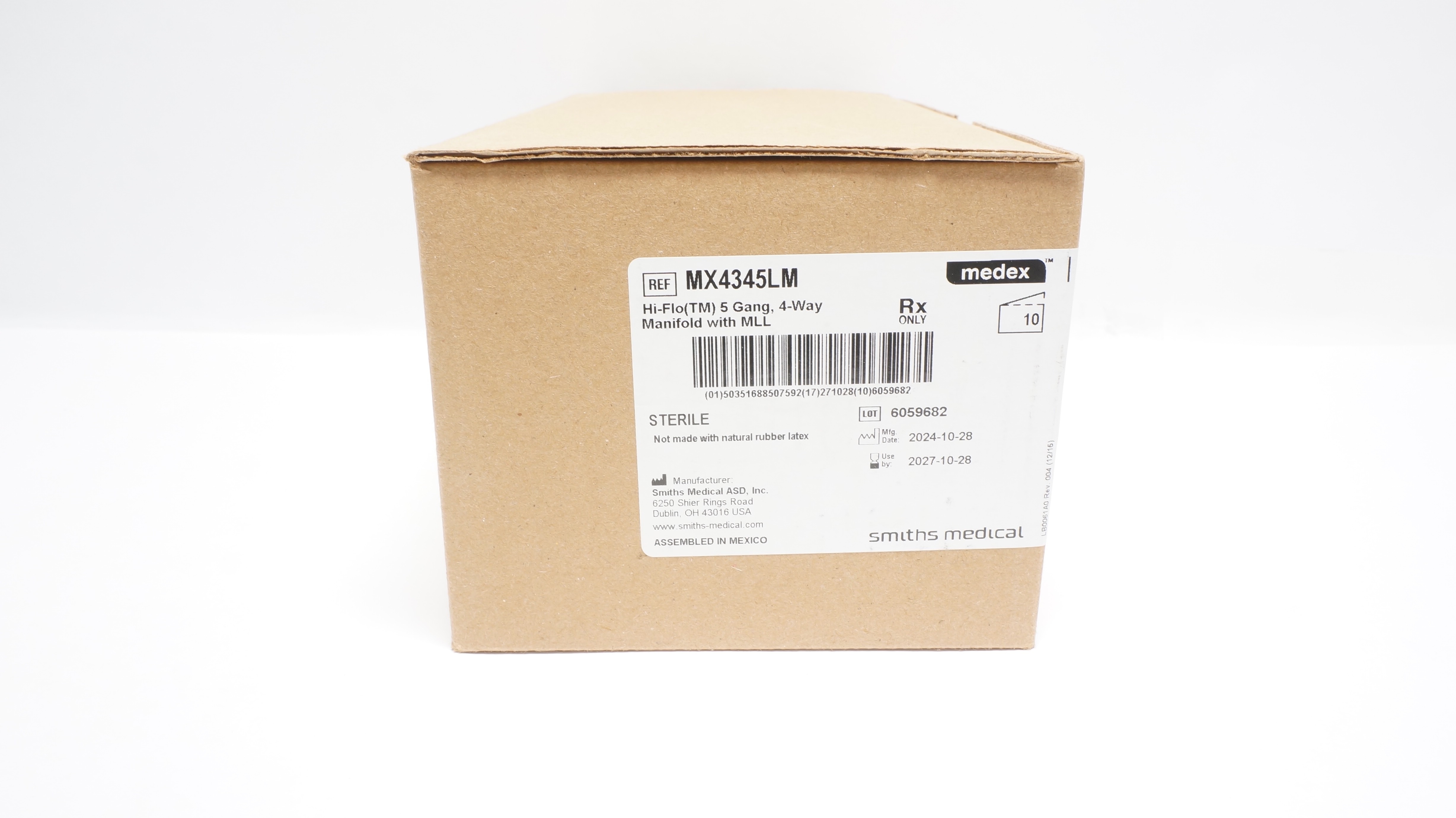 Smiths Medical MX4345LM Medex Hi-Flo 5 Gang,4 Way Manifold W/Mll - Box of 10