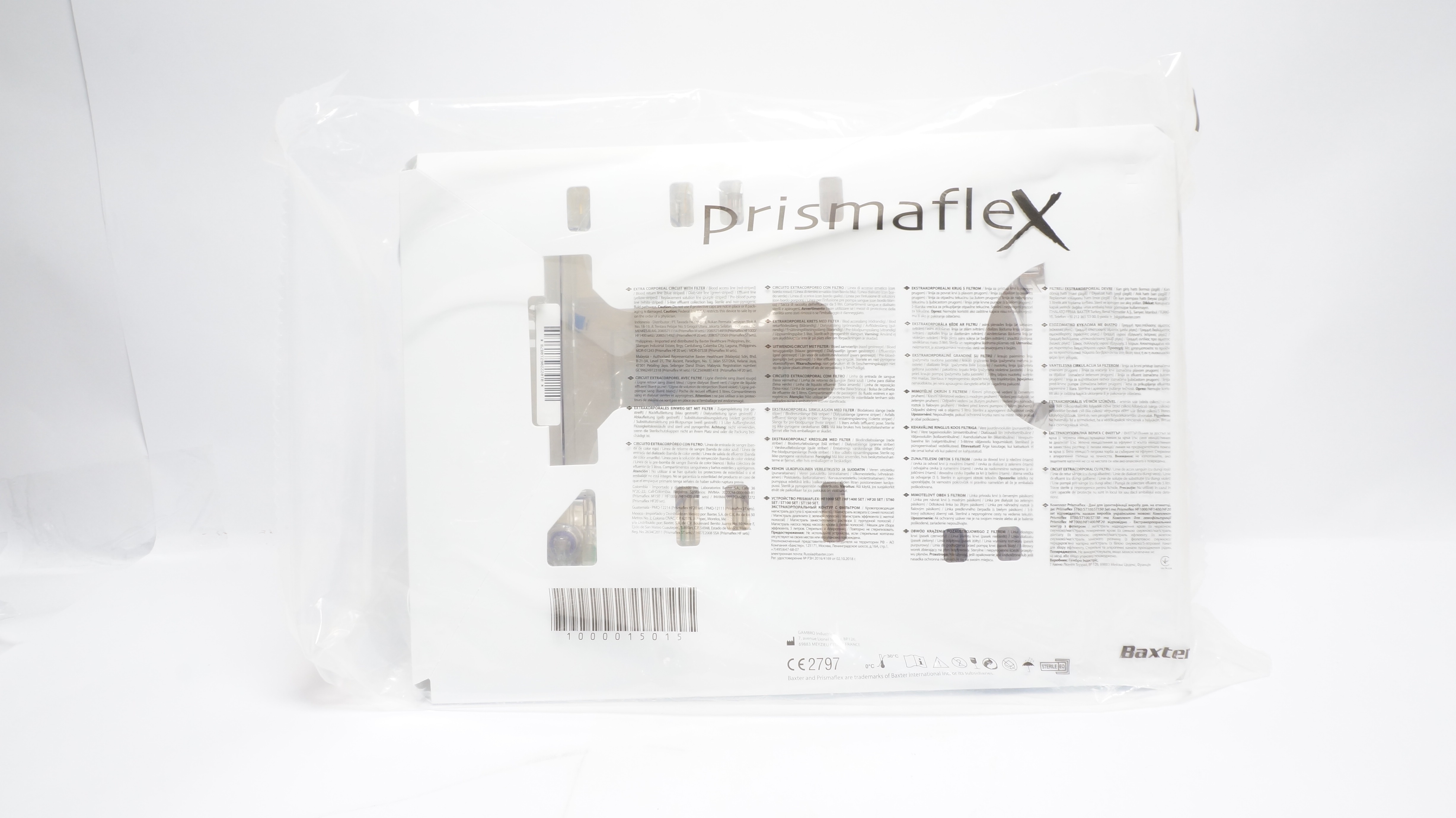 Baxter 106697/115306 M100 Prismaflex Extra Corporeal Circuit W/Filter,450mmHg(x)