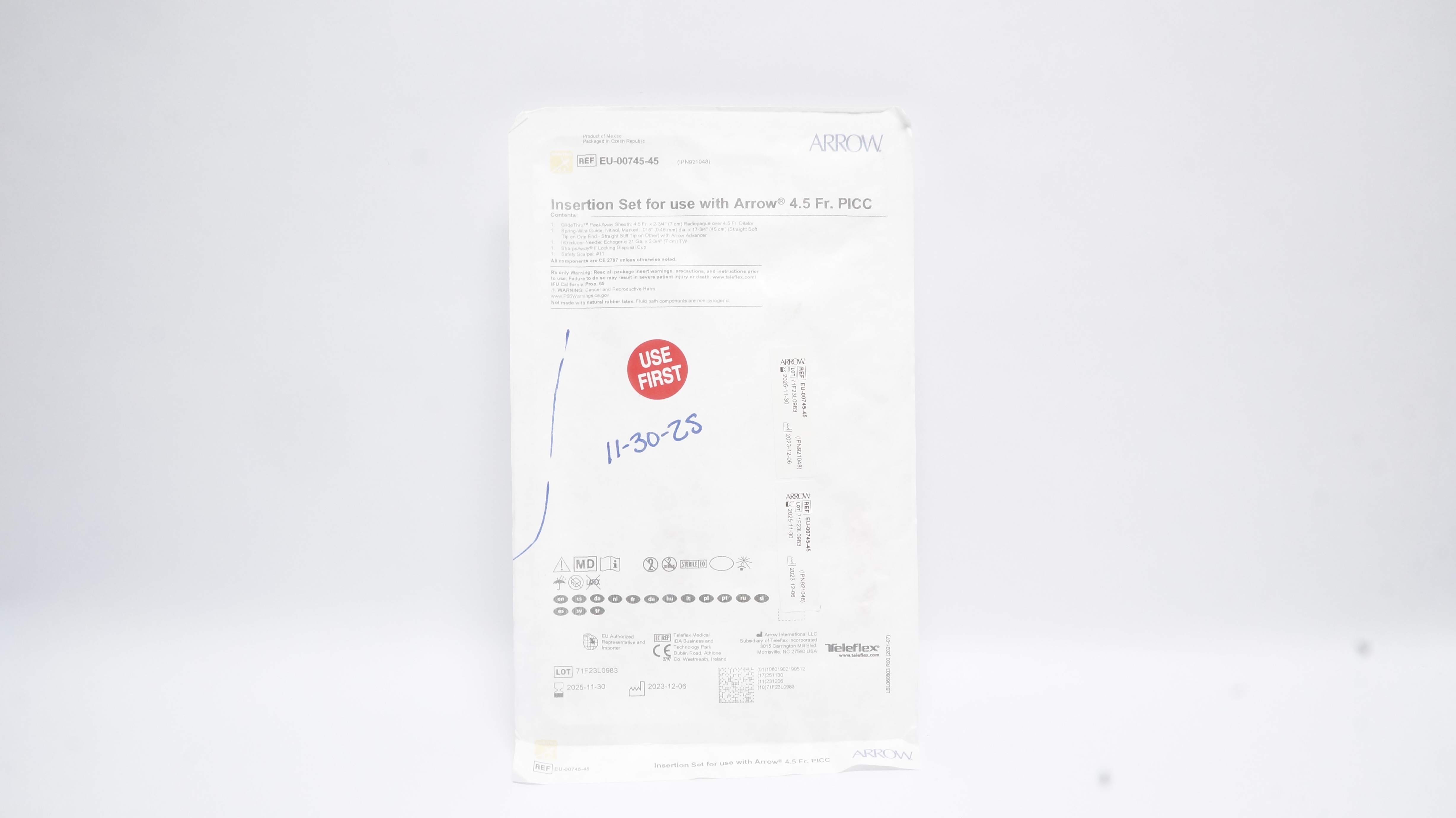 Teleflex EU-00745-45 Arrow Insertion Set for use W/Arrow 4.5Fr. PICC (x)