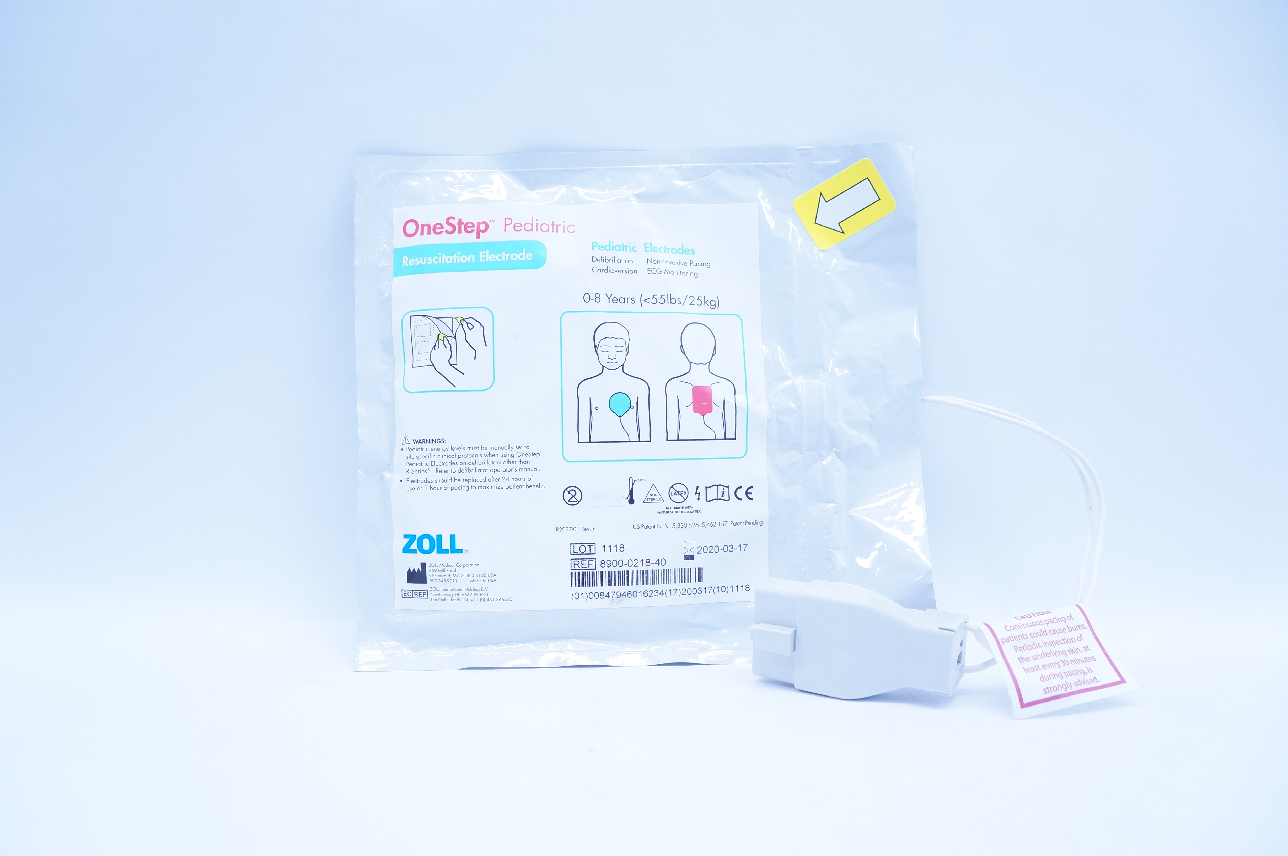 Zoll 8900-0218-40 OneStep Pediatric Resuscitation Electrode 0-8 Years <55lbs (x)