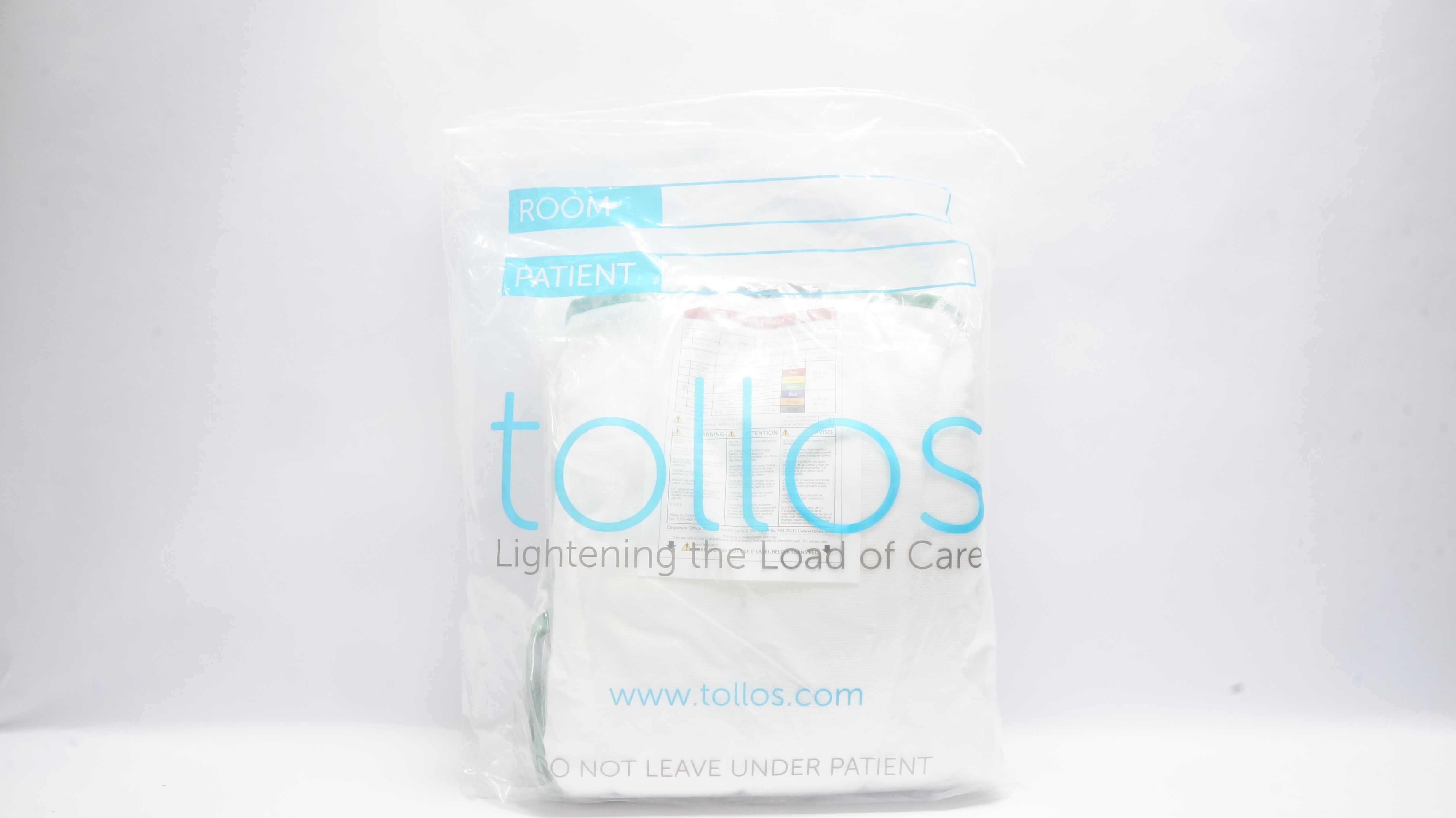 Tollos Single Patient Use Disposable Sling, Combi, Large 175-250LBS, Green