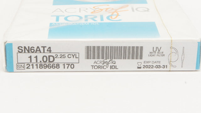Alcon SN6AT4 ACRYSof IQ Toric Astigmatism IOL 11.0D 2.25 CYL  (x)