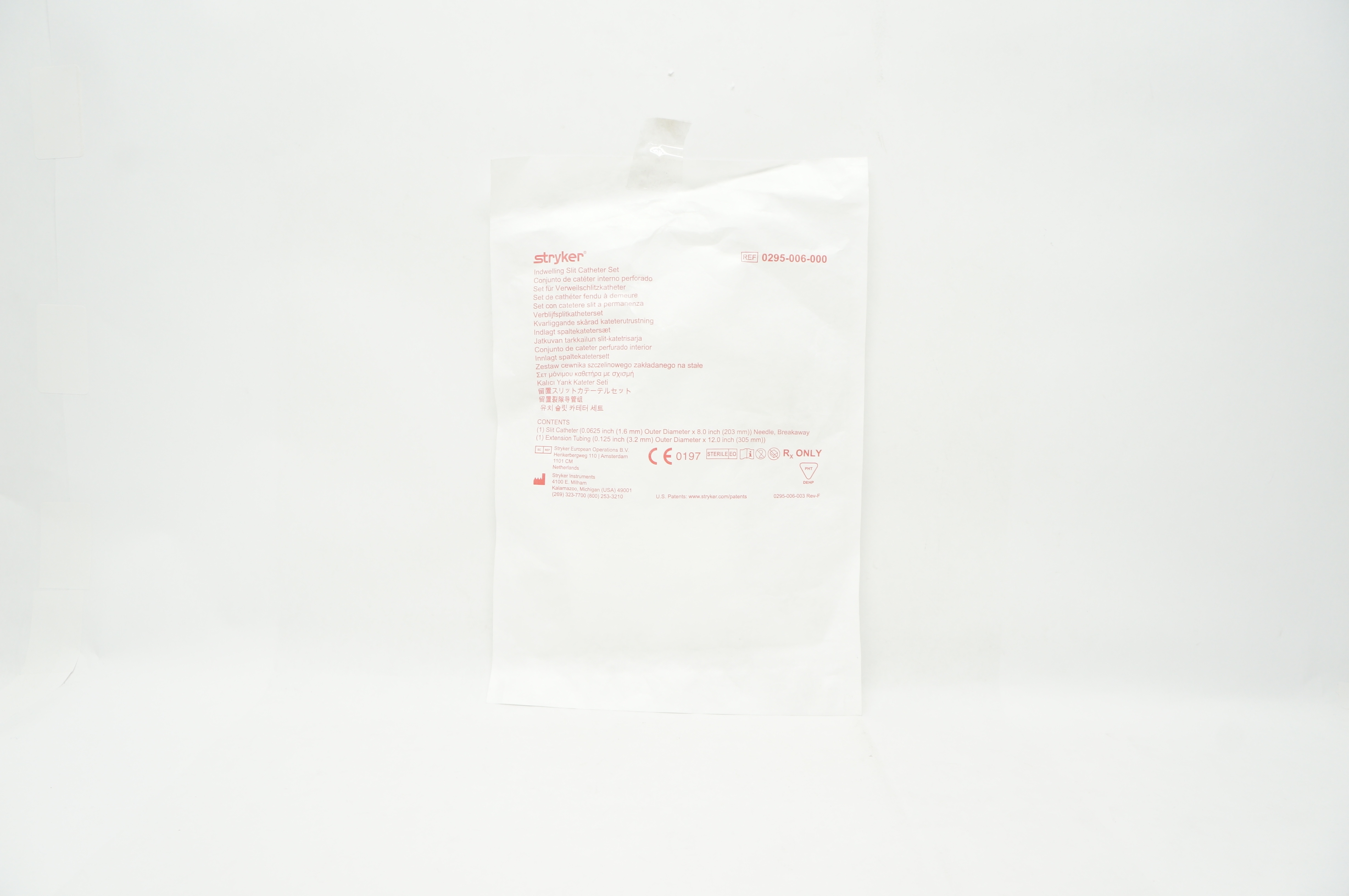 Stryker 0295-006-000 Indwelling Slit Cath. Set (x)