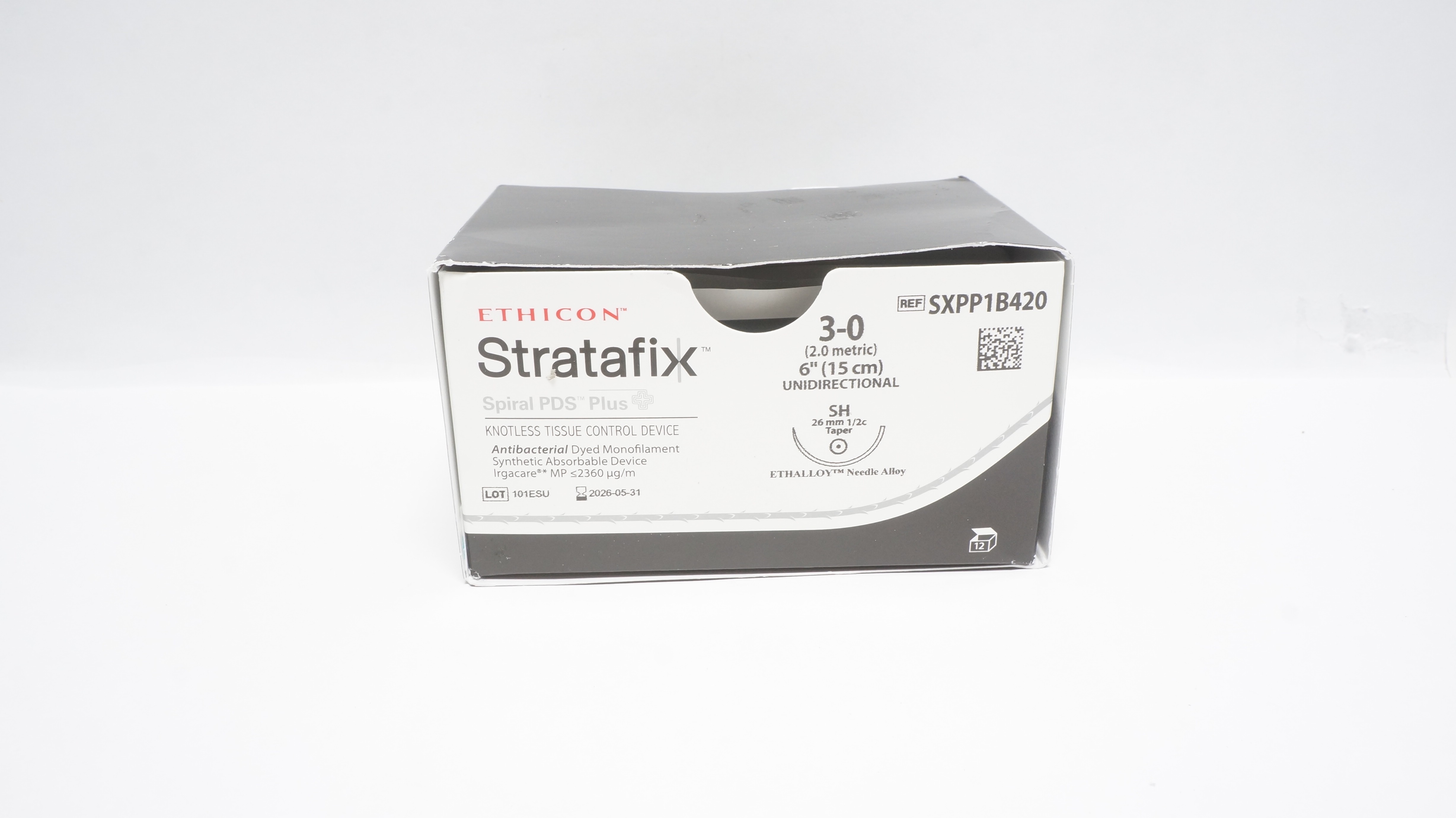 Ethicon SXPP1B420 3-0 Stratafix Spiral PDS Stre. SH 26mm, 6inch - Box of 12