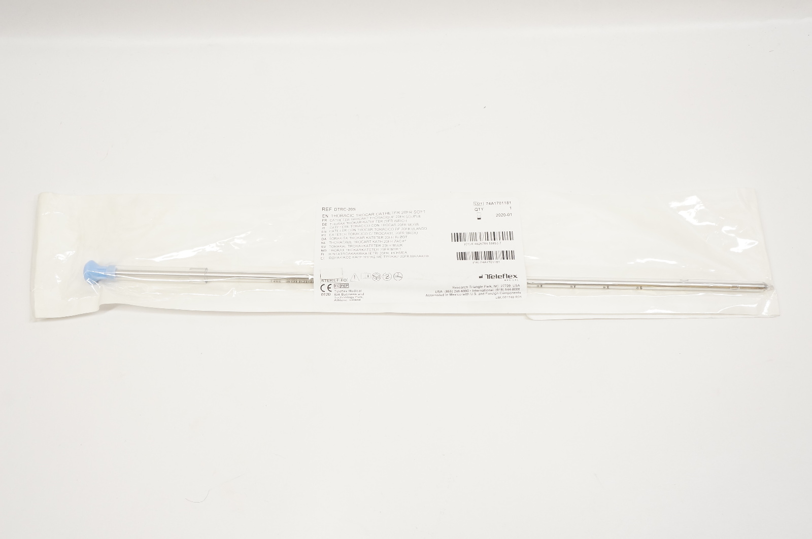 Teleflex DTRC-20S Thoracic Trocar Cath. 20Fr. Soft (x)