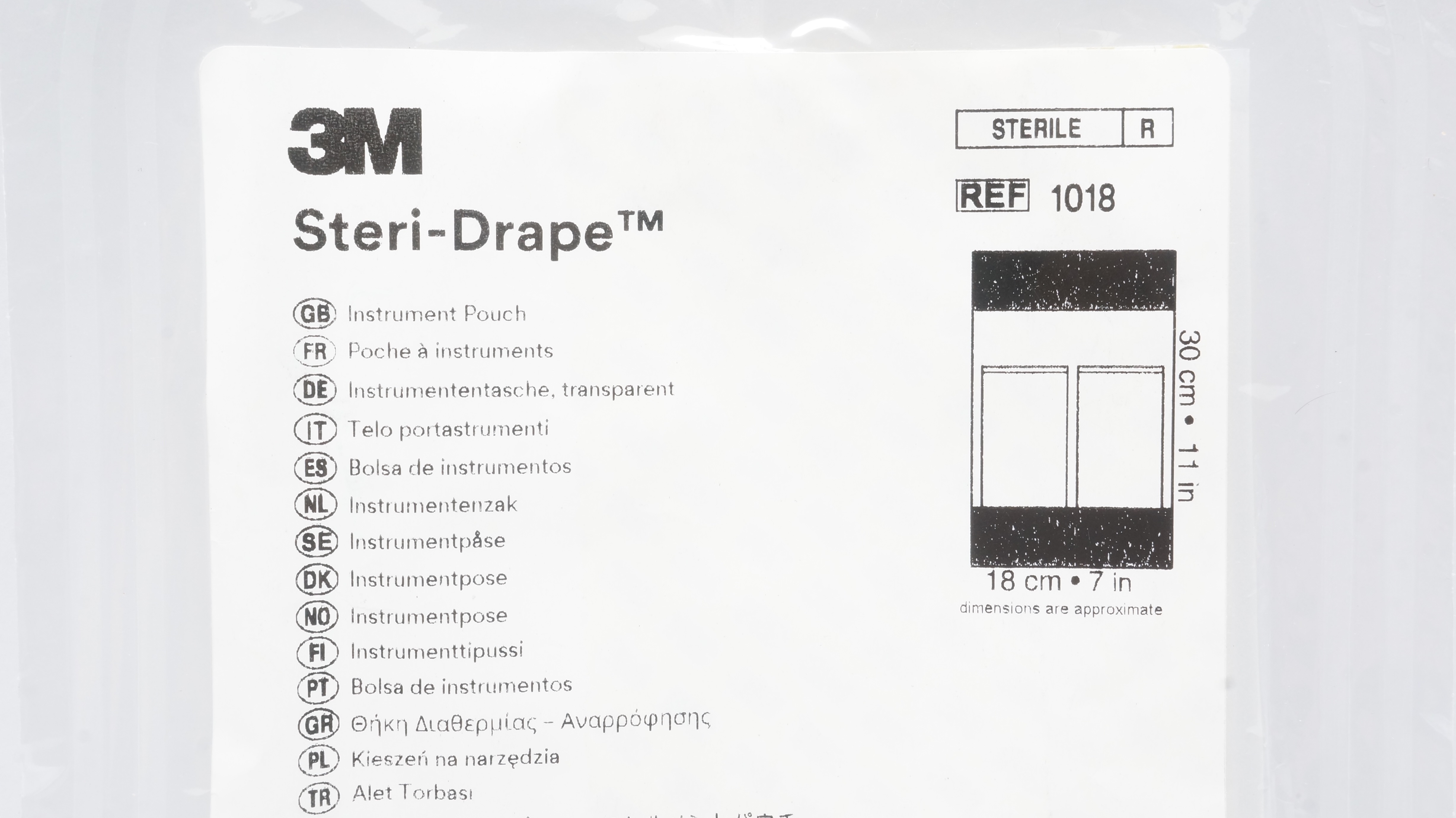 3M 1018 Steri-Drape Instrument Pouch 11inch x 7inch Approx.