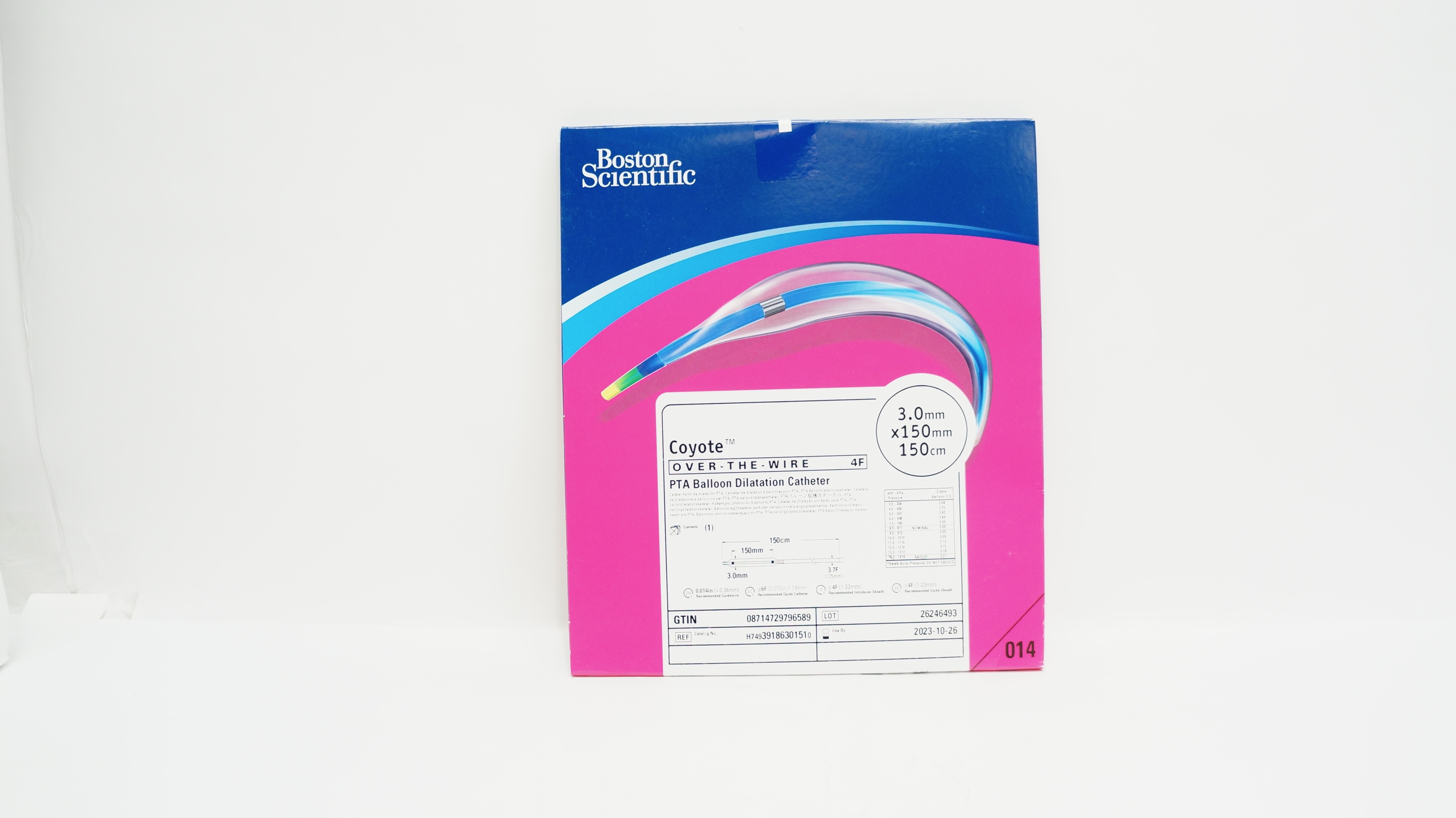 Boston Scientific 3918630151 Coyote PTA Balloon Cath. 3.0mm x 150mm x 150cm (X)