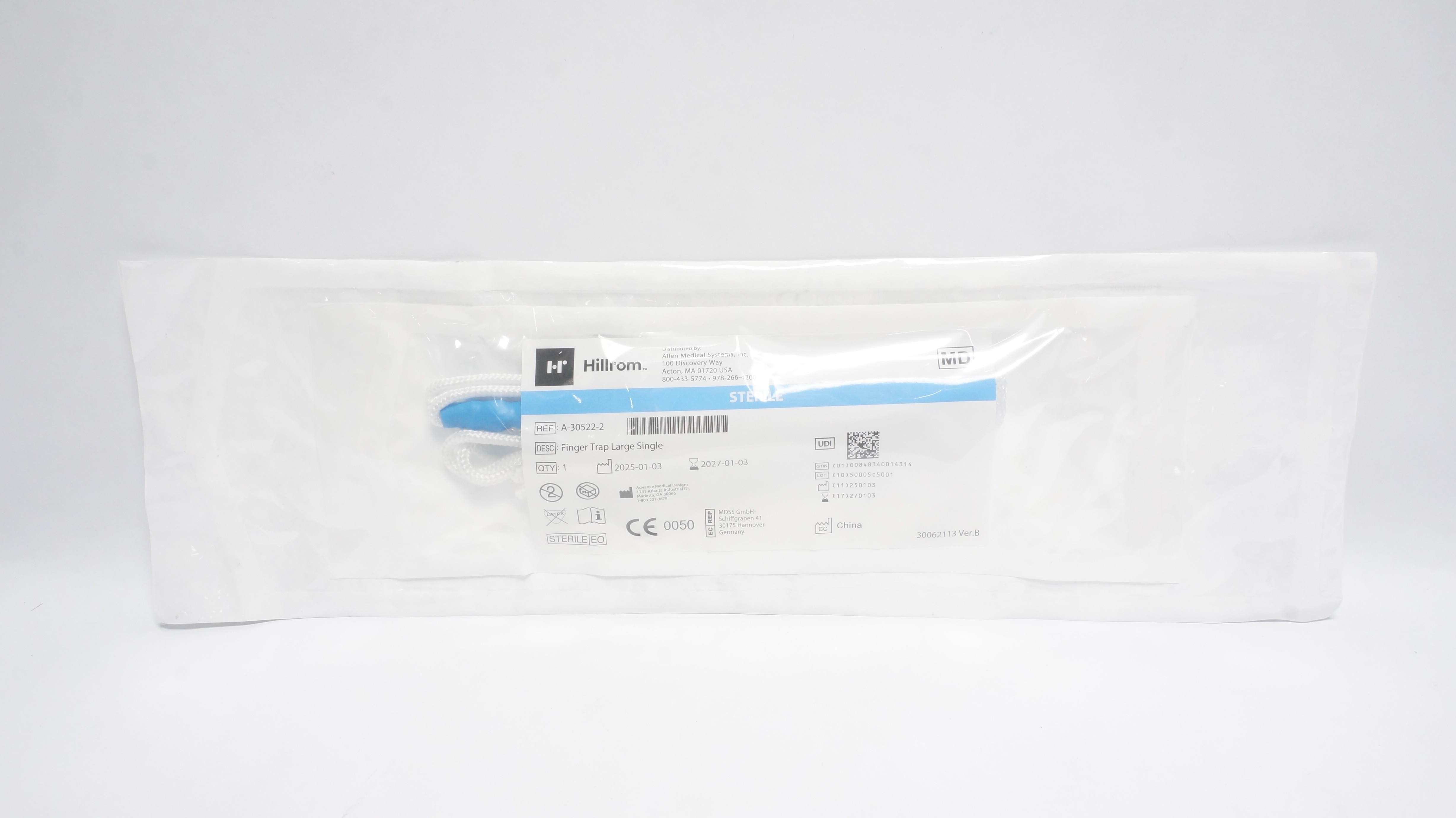 Advance Medical A-30522-2 Hillrom Finger Trap Single Large