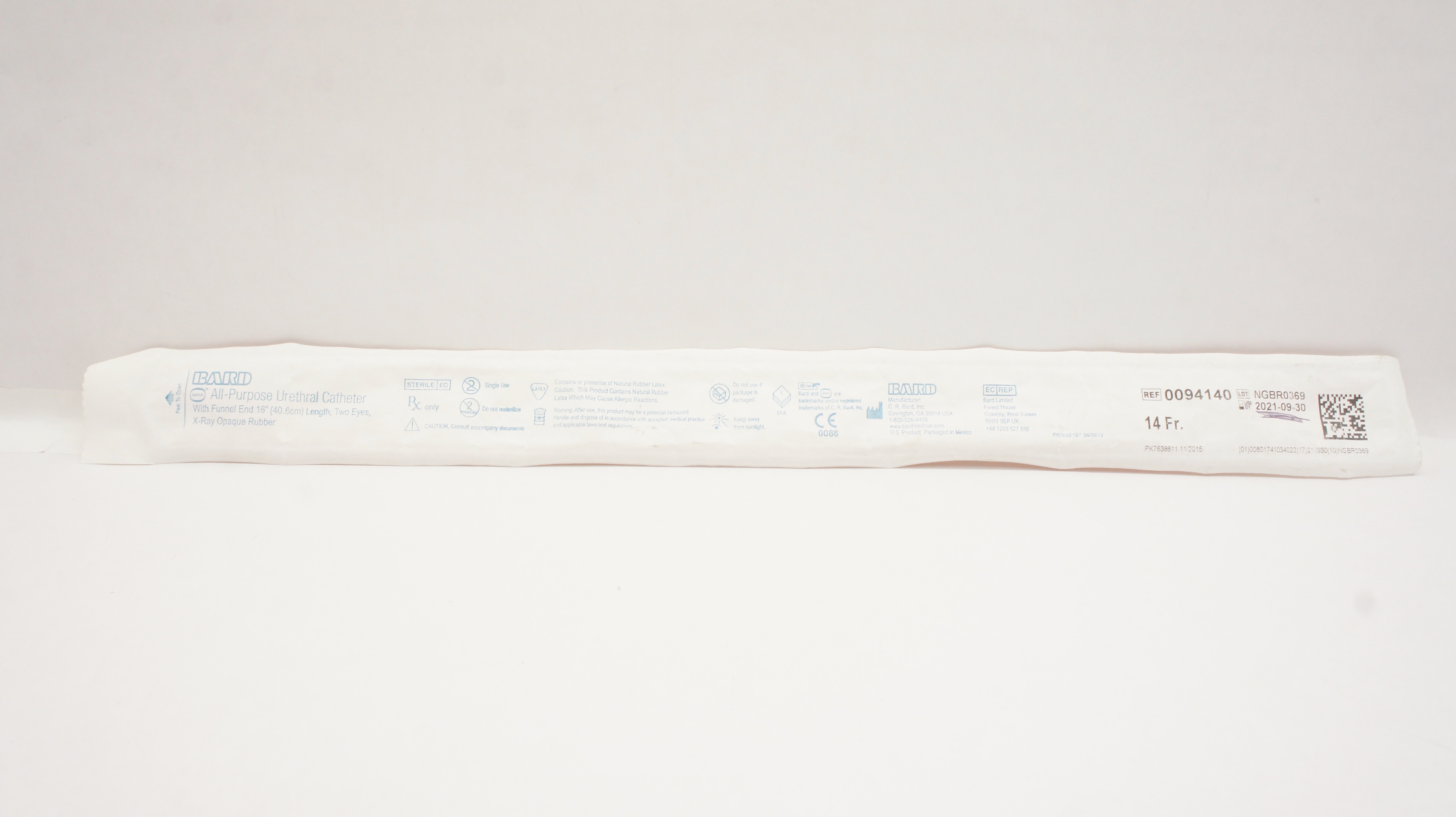 Bard 0094140 Davol All-Purpose Urethral Cath. 14Fr x 16 inch (x)