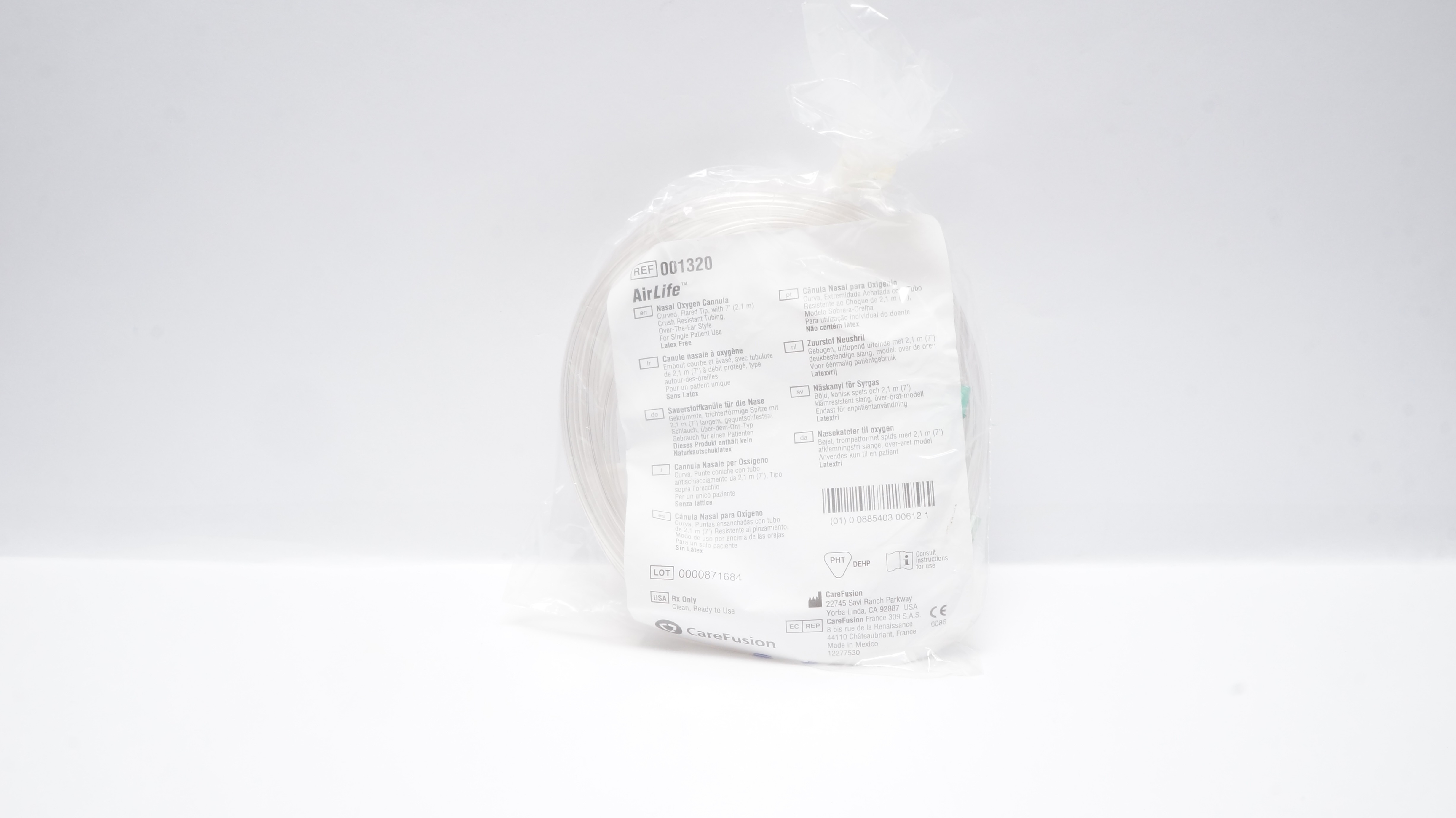 CareFusion 001320 Airlife Nasal Oxygen Cannula Curved, Flared Tip