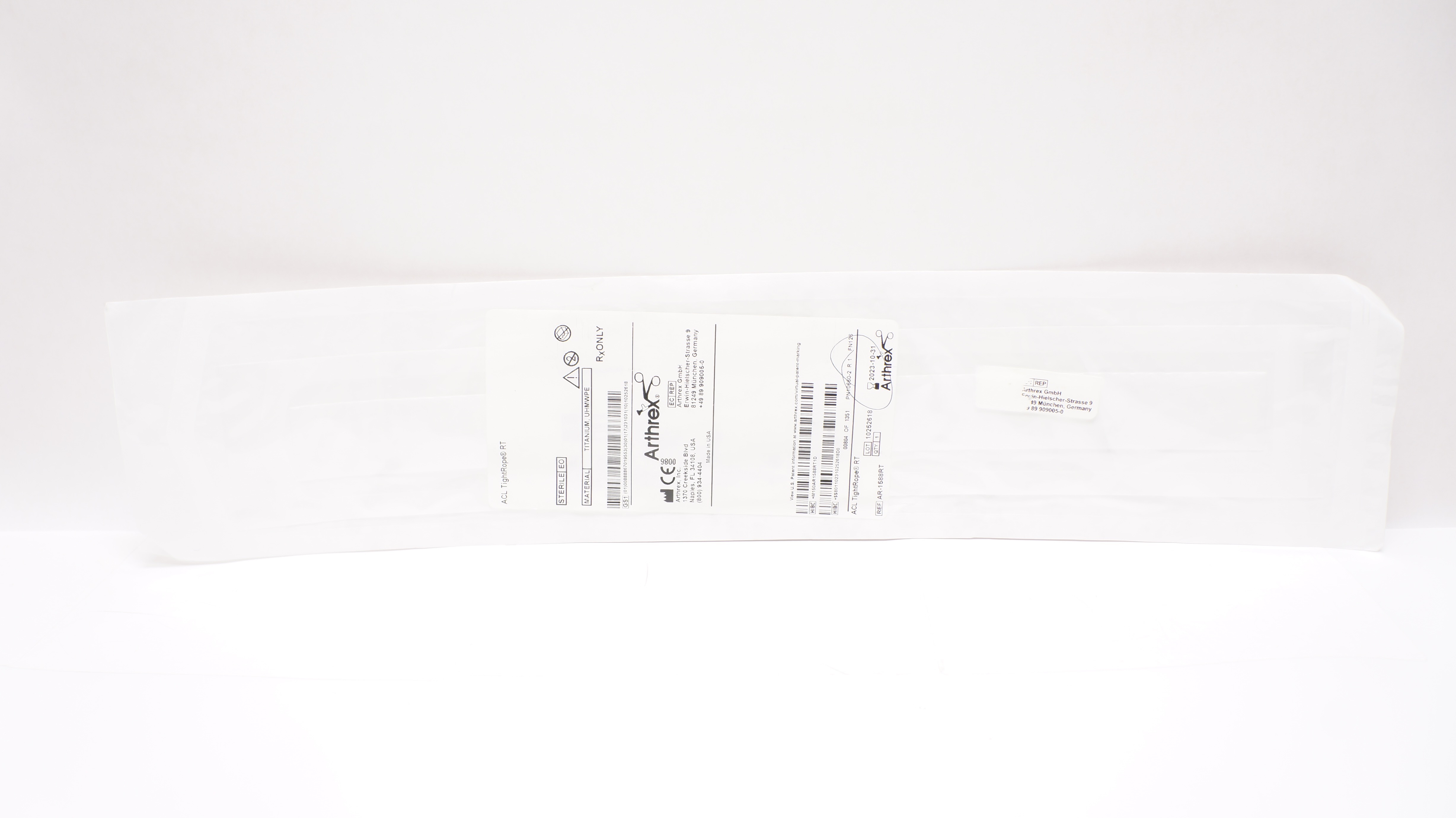 Arthrex AR-1588RT ACL TightRope RT with Titanium and UHMWPE (x)