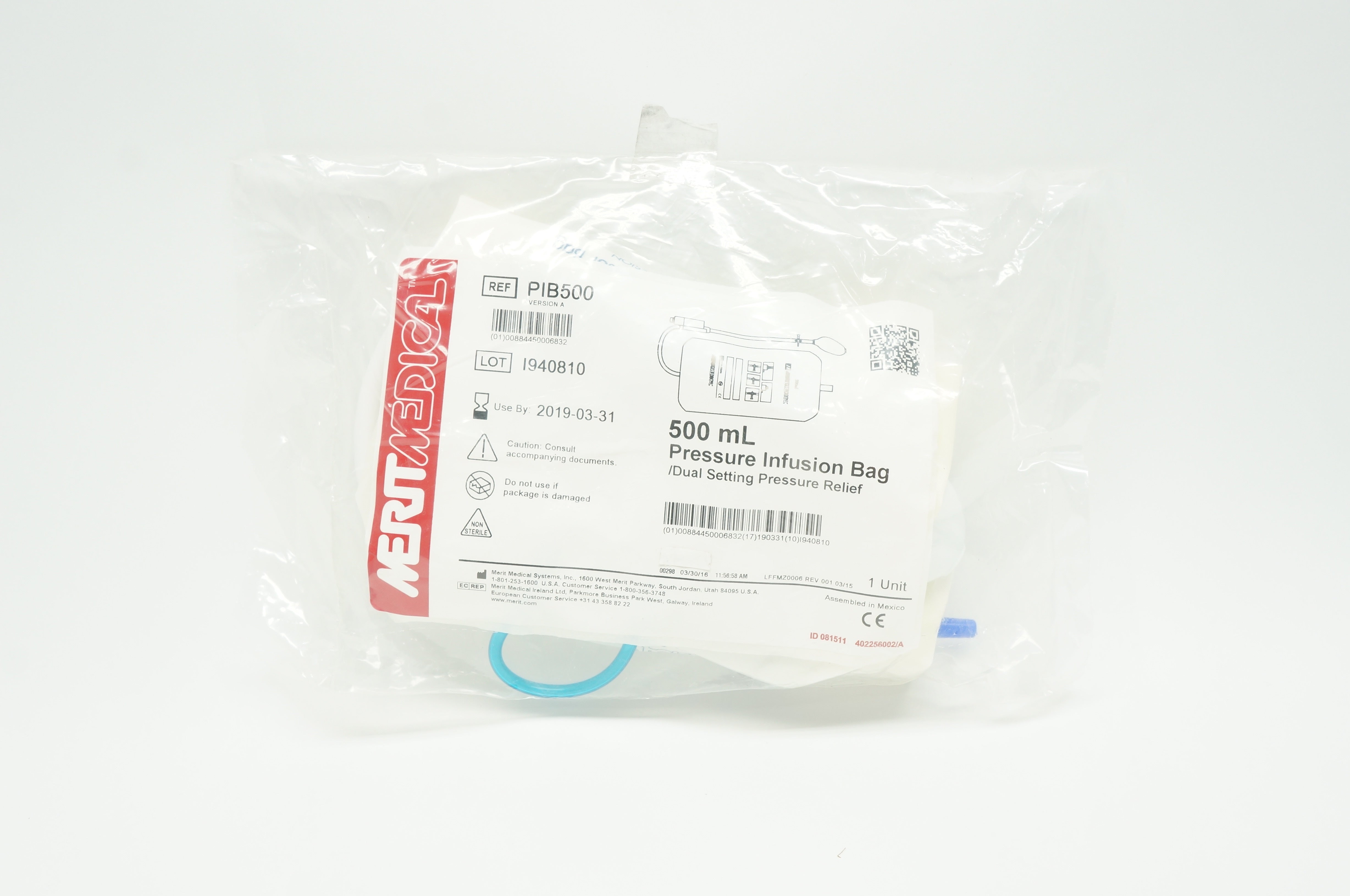 Merit Mrdical PIB500 Pressure Infusion Bag 500mL (x)