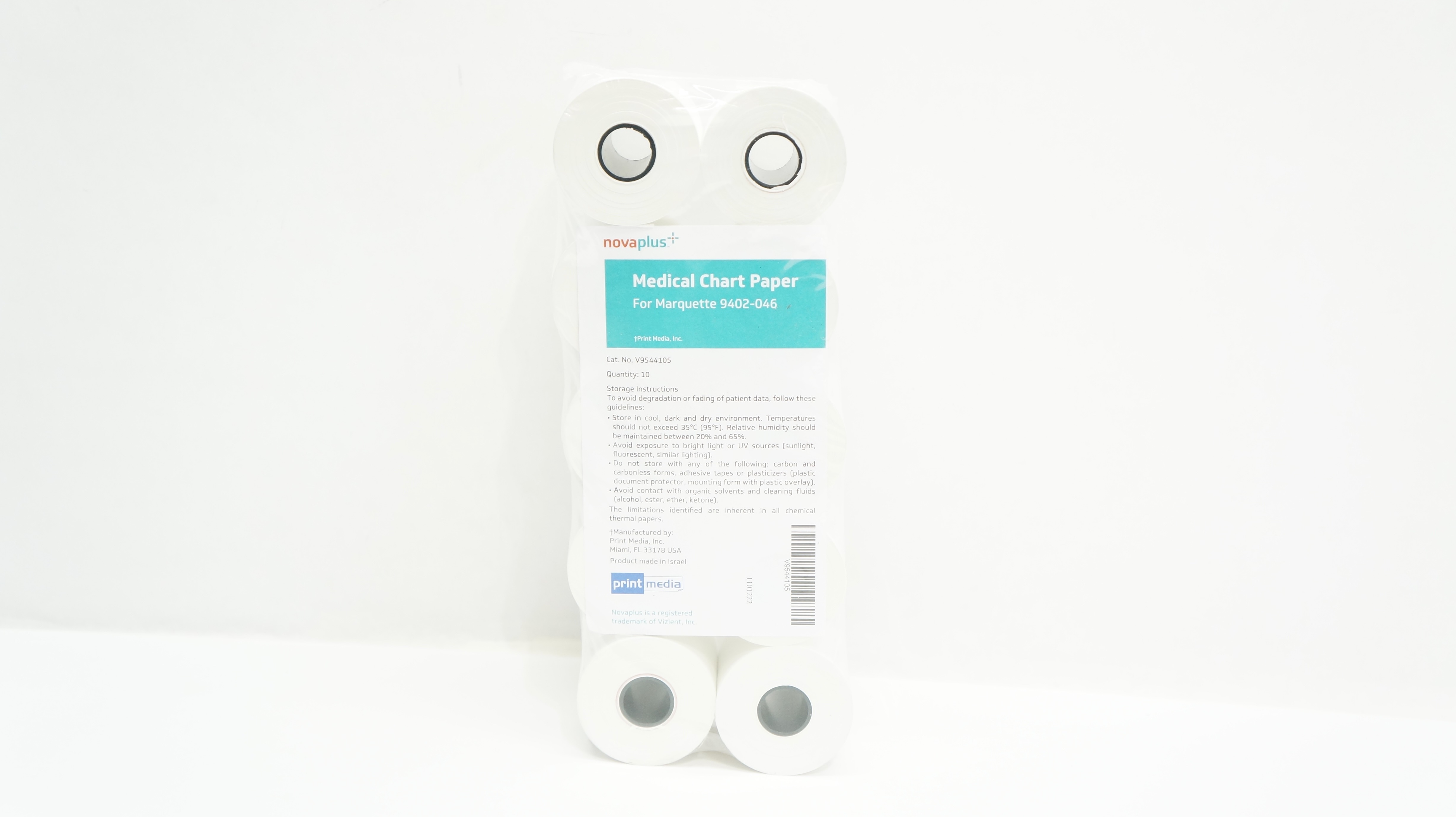 Print Media V9544105 NovaPlus medical Chart Paper - Pack of 10