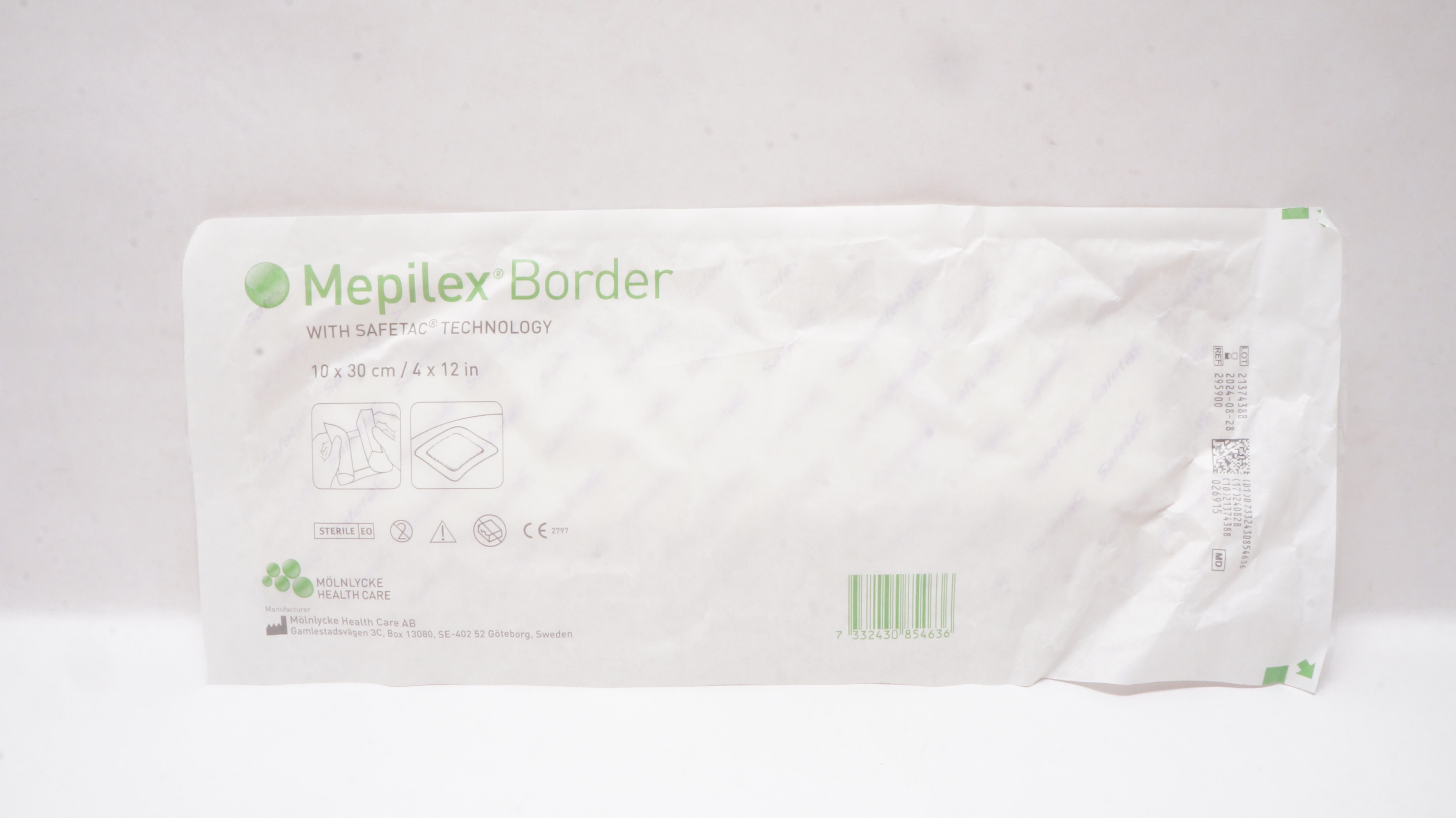 Molnlycke 295900 Self-Adherent Soft Silicone Foam Dressing 4inch x 12inch