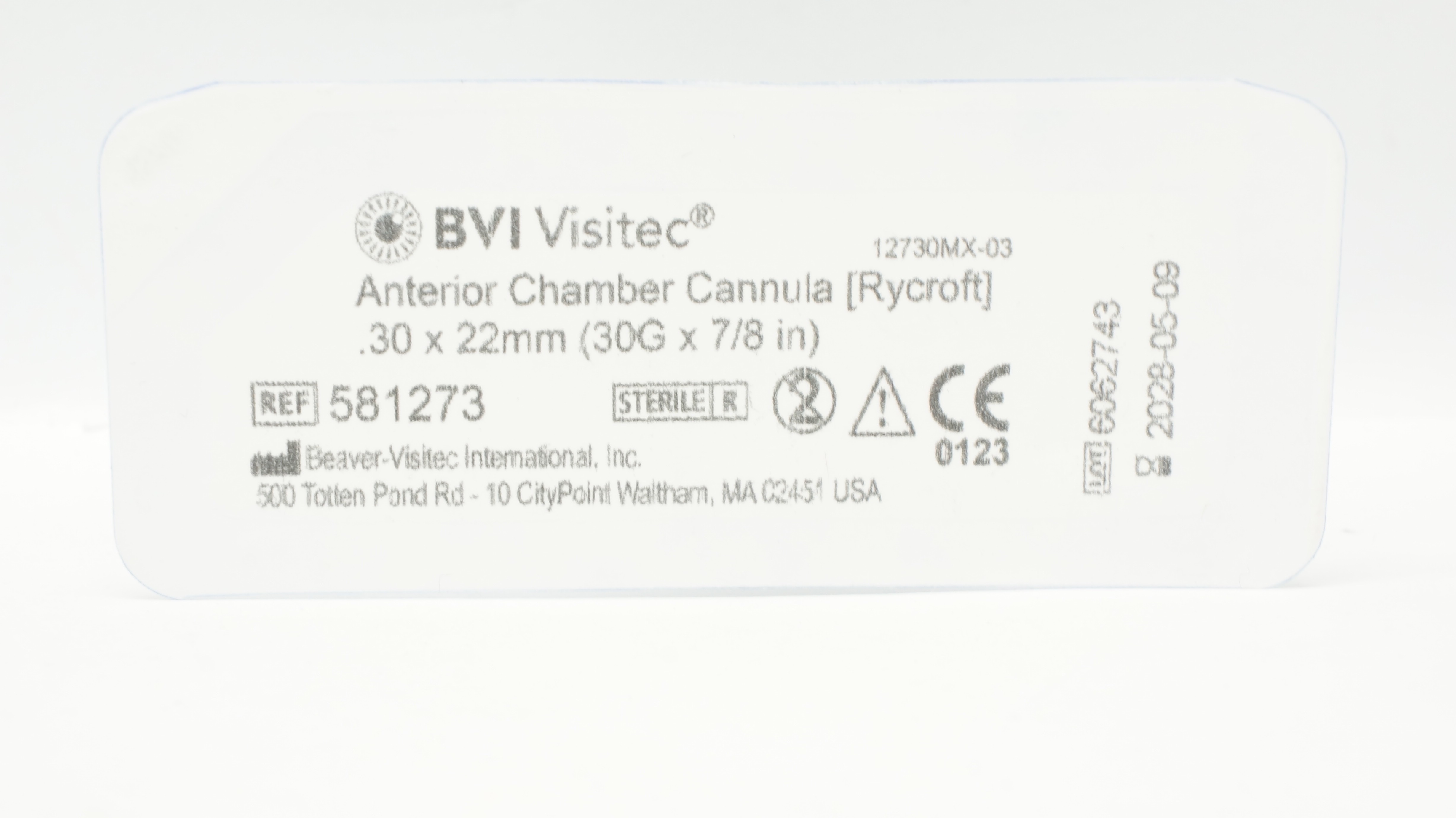 BVI Visitec 581273 Anterior Chamber Cannula 30G x 7/8inch