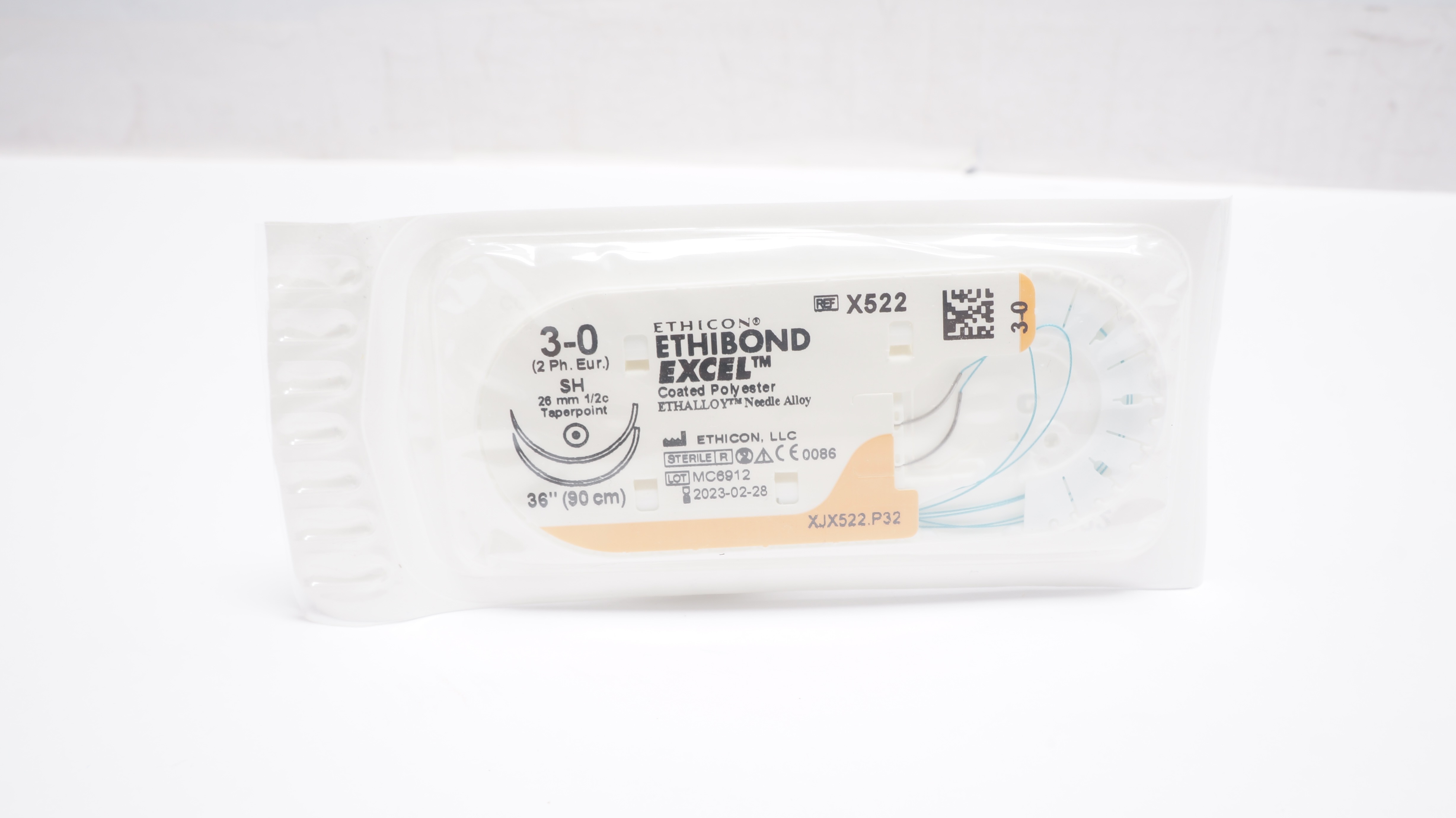 Ethicon X522 3-0 Ethibond Excel Stre SH 26mm 1/2c Taperpoint, 36inch (x)