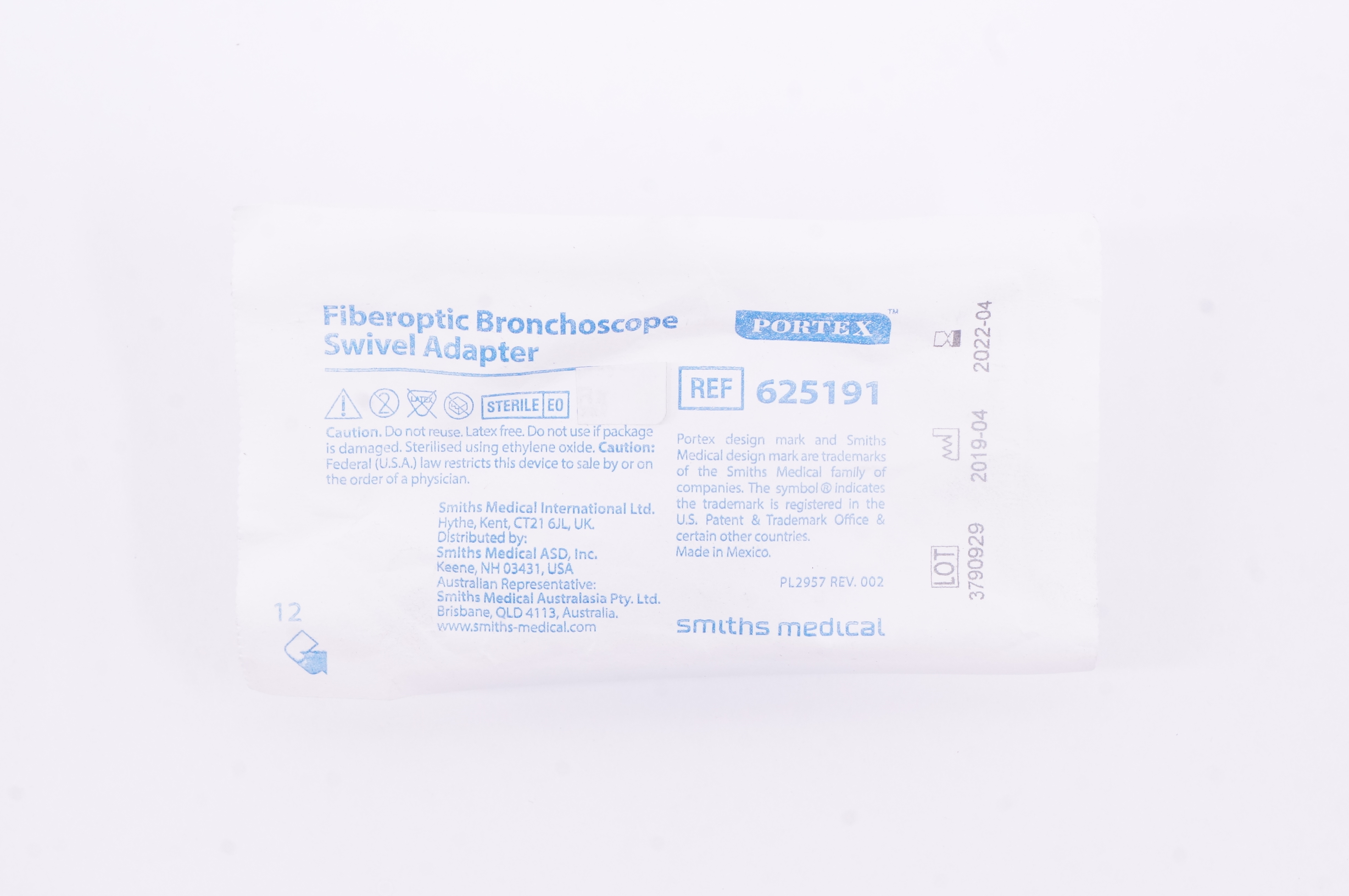 Smiths Medical 625191 Portex Fiberoptic Bronchoscope Swivel Adatper