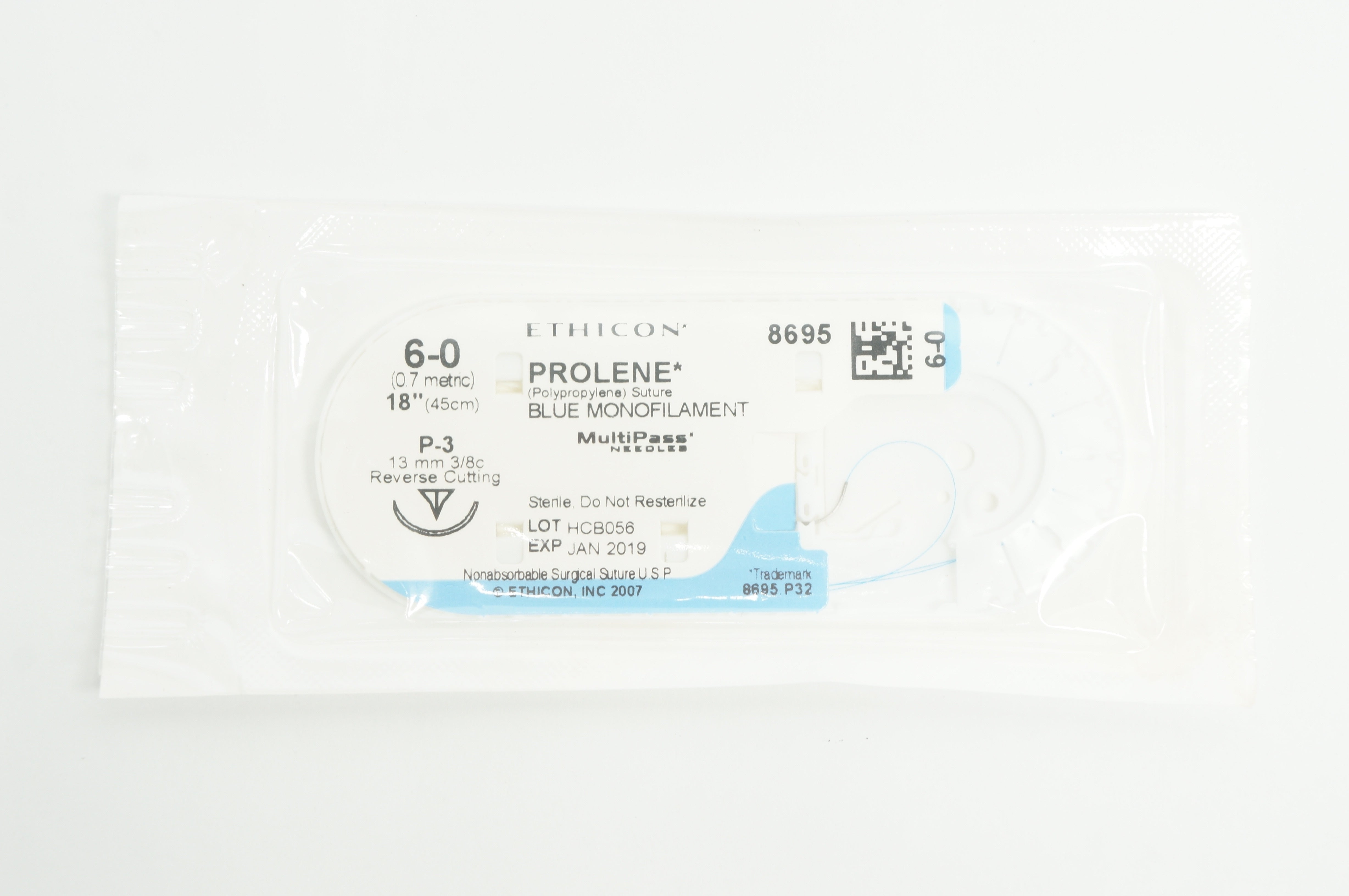 Ethicon 8701 PROLENE, BV-1 9.3mm 3/8c Taper, 18