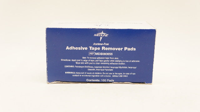Medline MDS090855 Acetone-Free Adhesive Tape Remover Pads - Box of 66